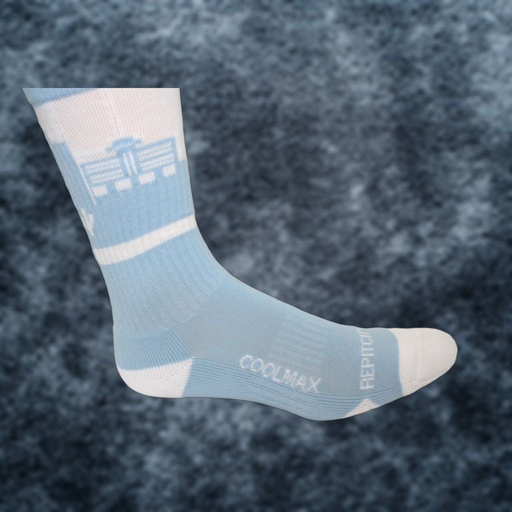 Vintage Rep It City Mens Arizona State Basketball Socks Light Blue White CoolMax M/L Size ONE SIZE - 1 Thumbnail