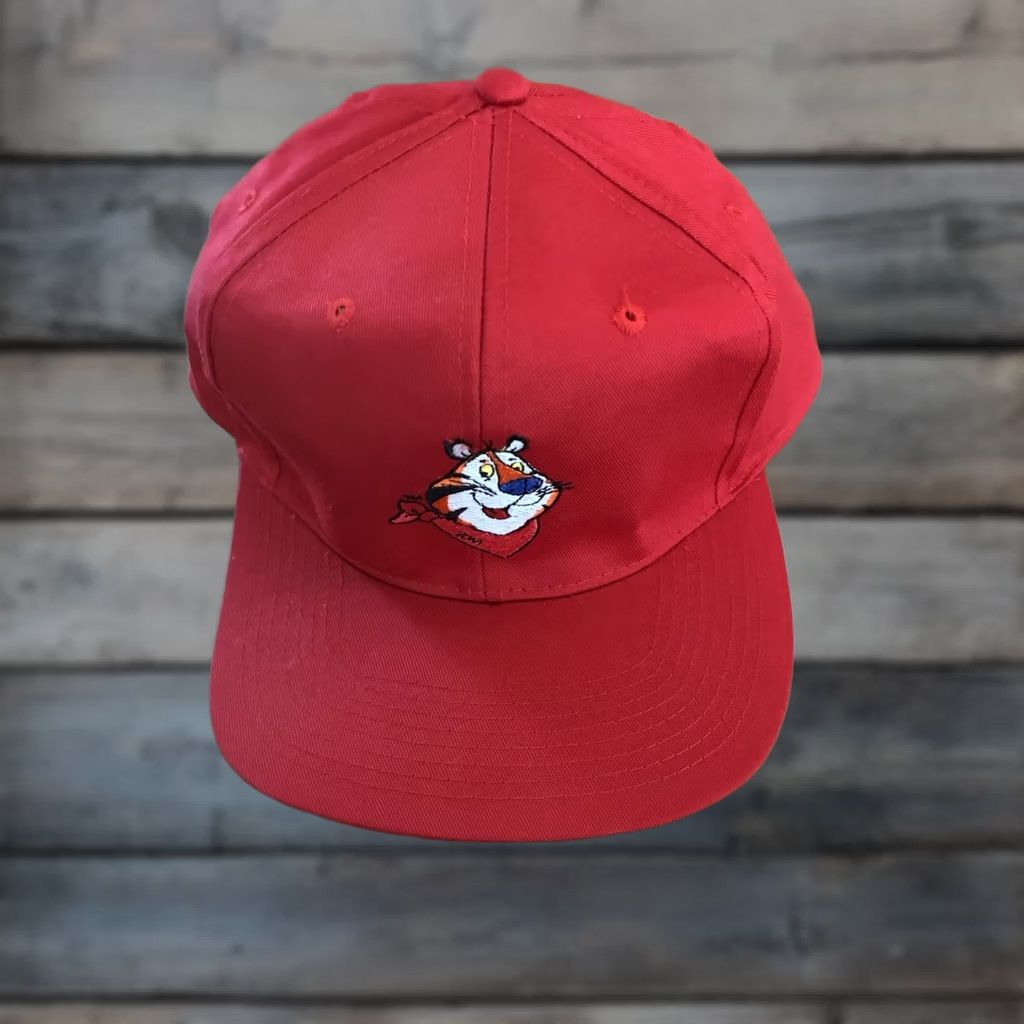 Vintage VINTAGE Kellogg's Stylemaster Snapback Hat Red Men L Adjustable Snapback Tony The Tiger Kellogg's Size ONE SIZE - 1 Thumbnail