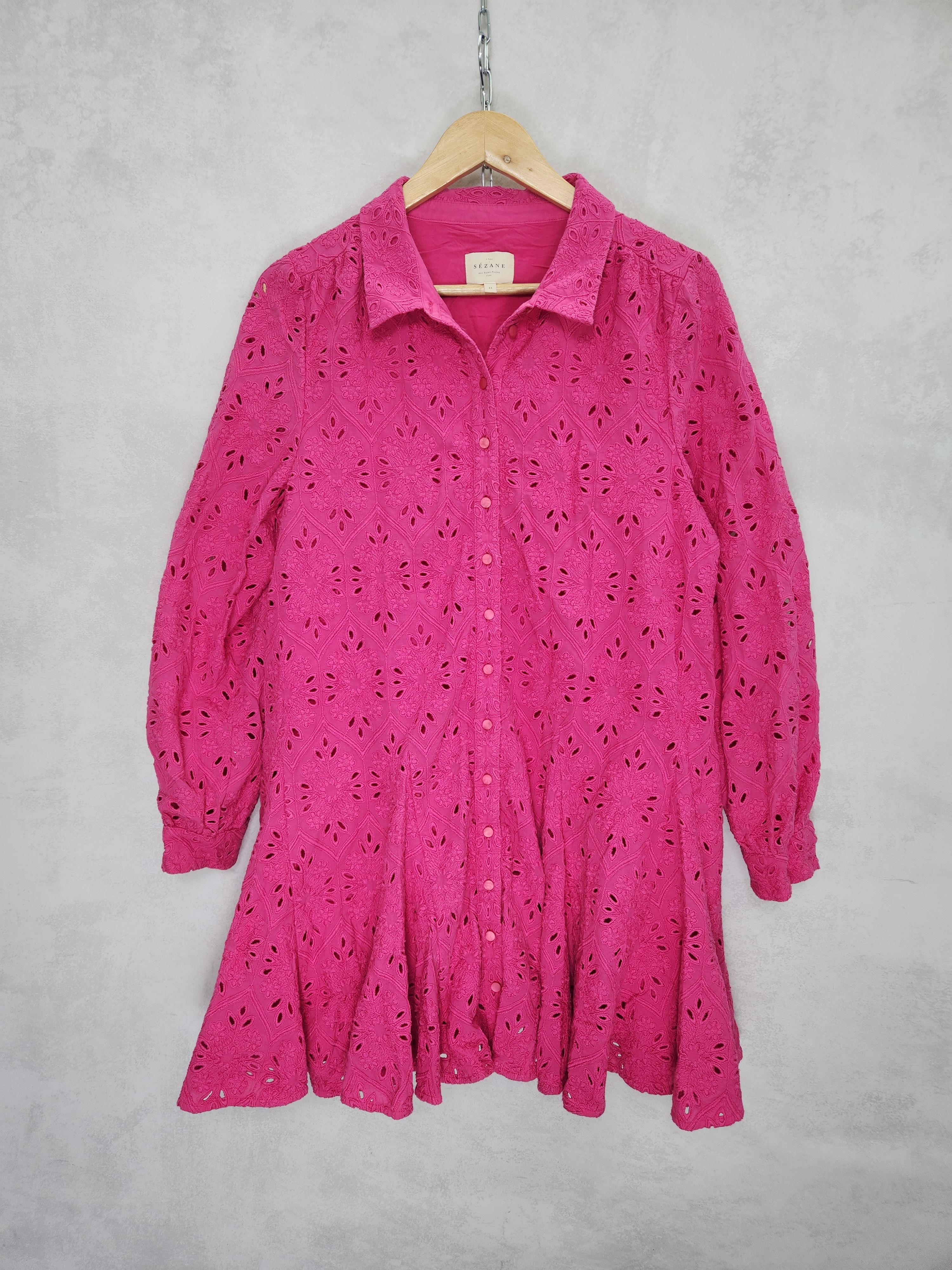Sezane SS22 Sezane sol cotton dress pink button ups size 44 Size M / US 6-8 / IT 42-44 - 1 Thumbnail