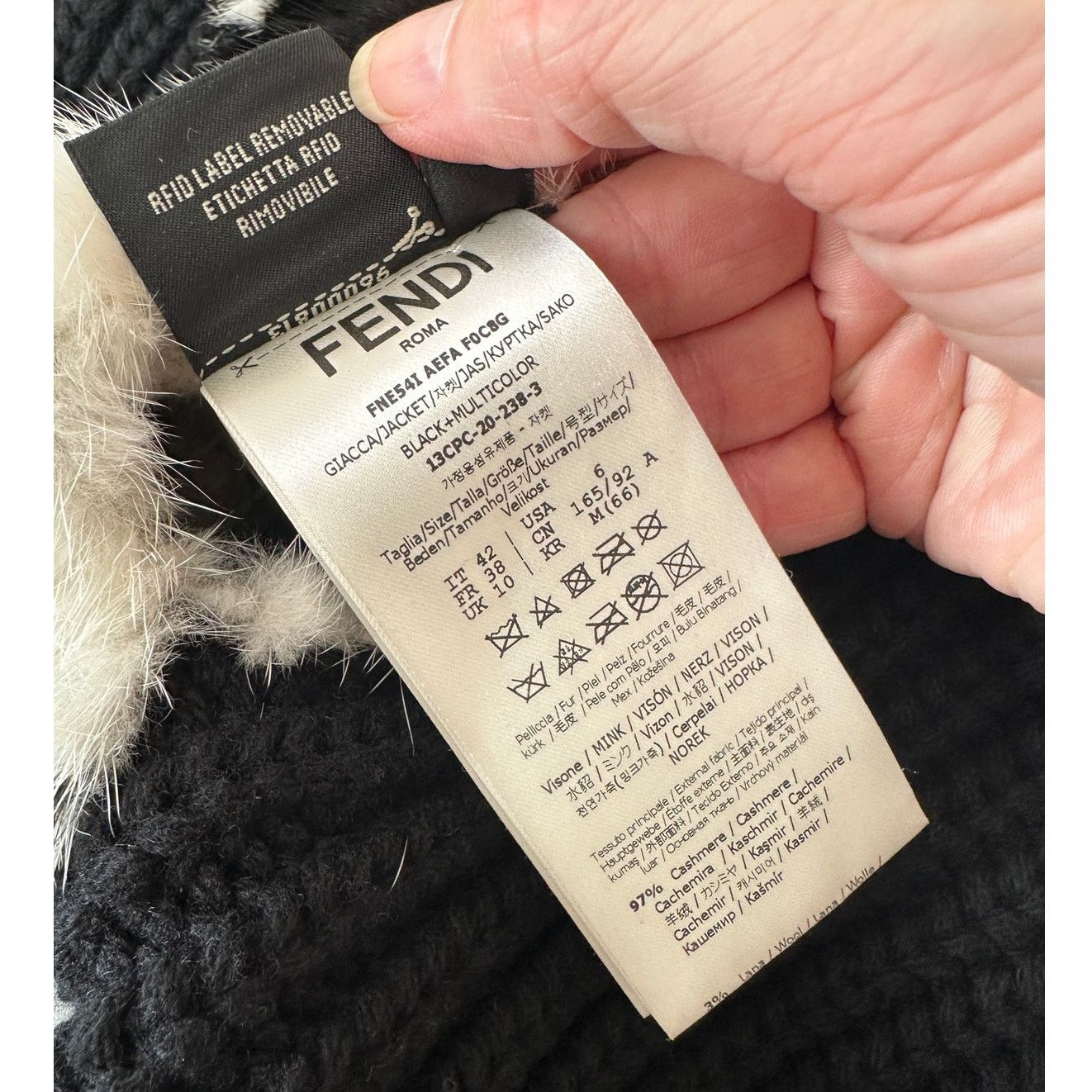Fendi Fendi Black Balloon-Sleeve Cashmere Mink Fur Animal Sweater Size M / US 6-8 / IT 42-44 - 12 Thumbnail