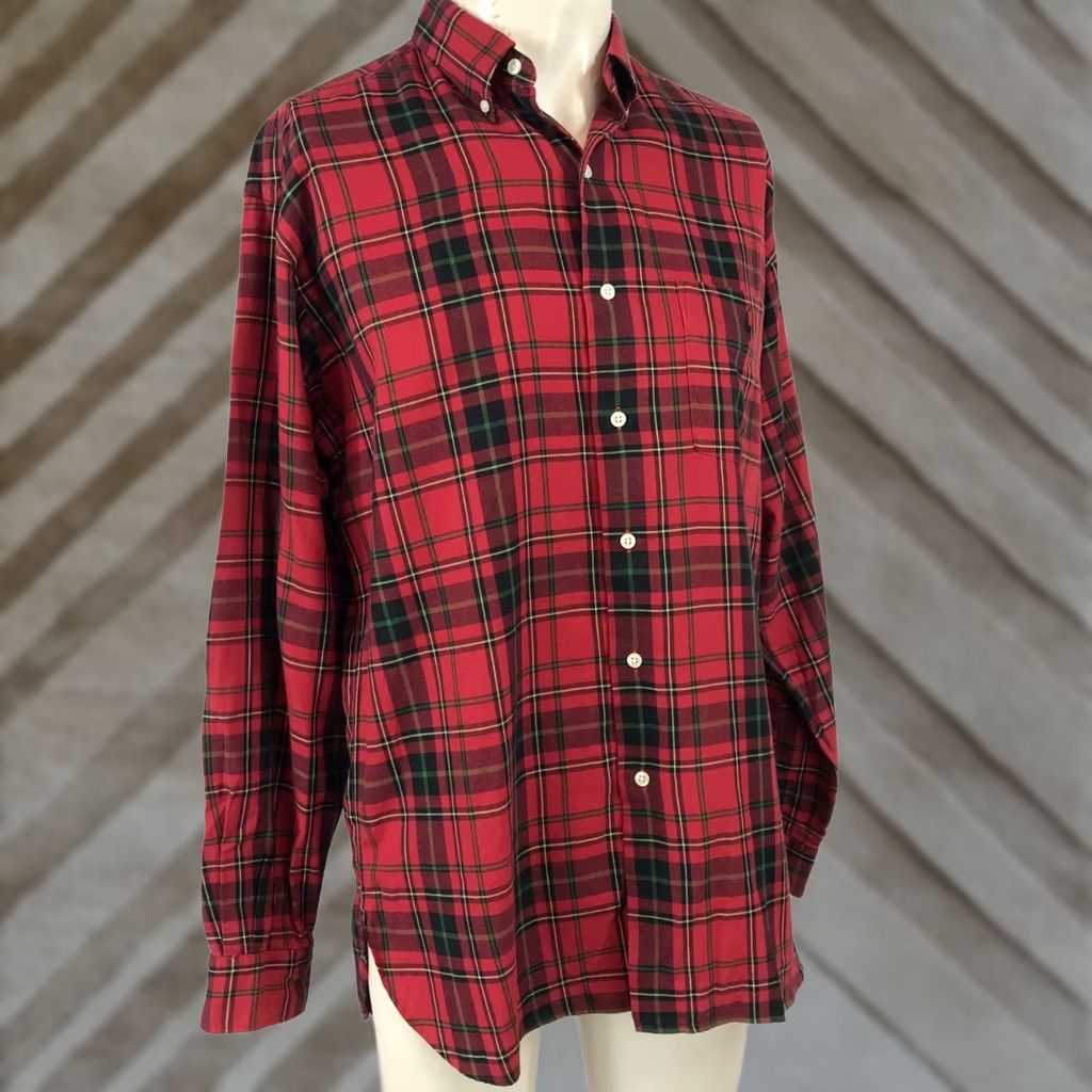 Ralph Lauren RALPH LAUREN Mens Medium RED PLAID LONG SLEEVE COLLARED BUTTON SHIRT W/POCKET Size US M / EU 48-50 / 2 - 1 Thumbnail