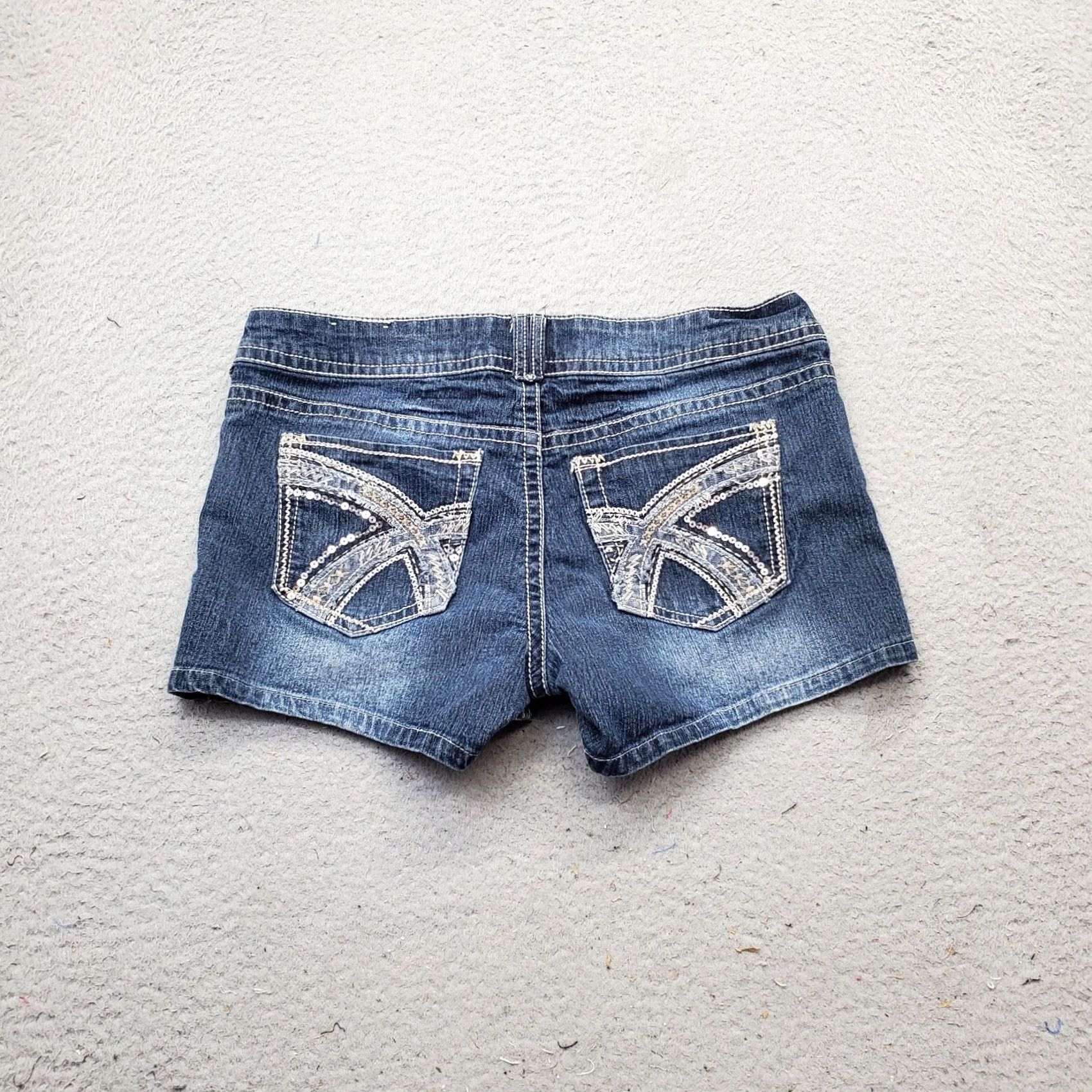 Vintage Apollo Chino Shorts Womens Size 11/12 Blue Denim Regular Fit Embellished Pockets Size 32" / US 10 / IT 46 - 2 Thumbnail