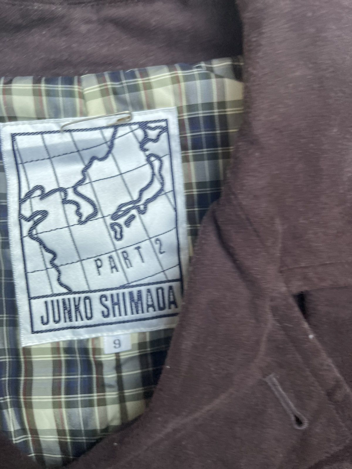 Japanese Brand Junko Shimada Purple Wool Coat, Plaid Lined, Double-Breasted Size S / US 4 / IT 40 - 3 Thumbnail