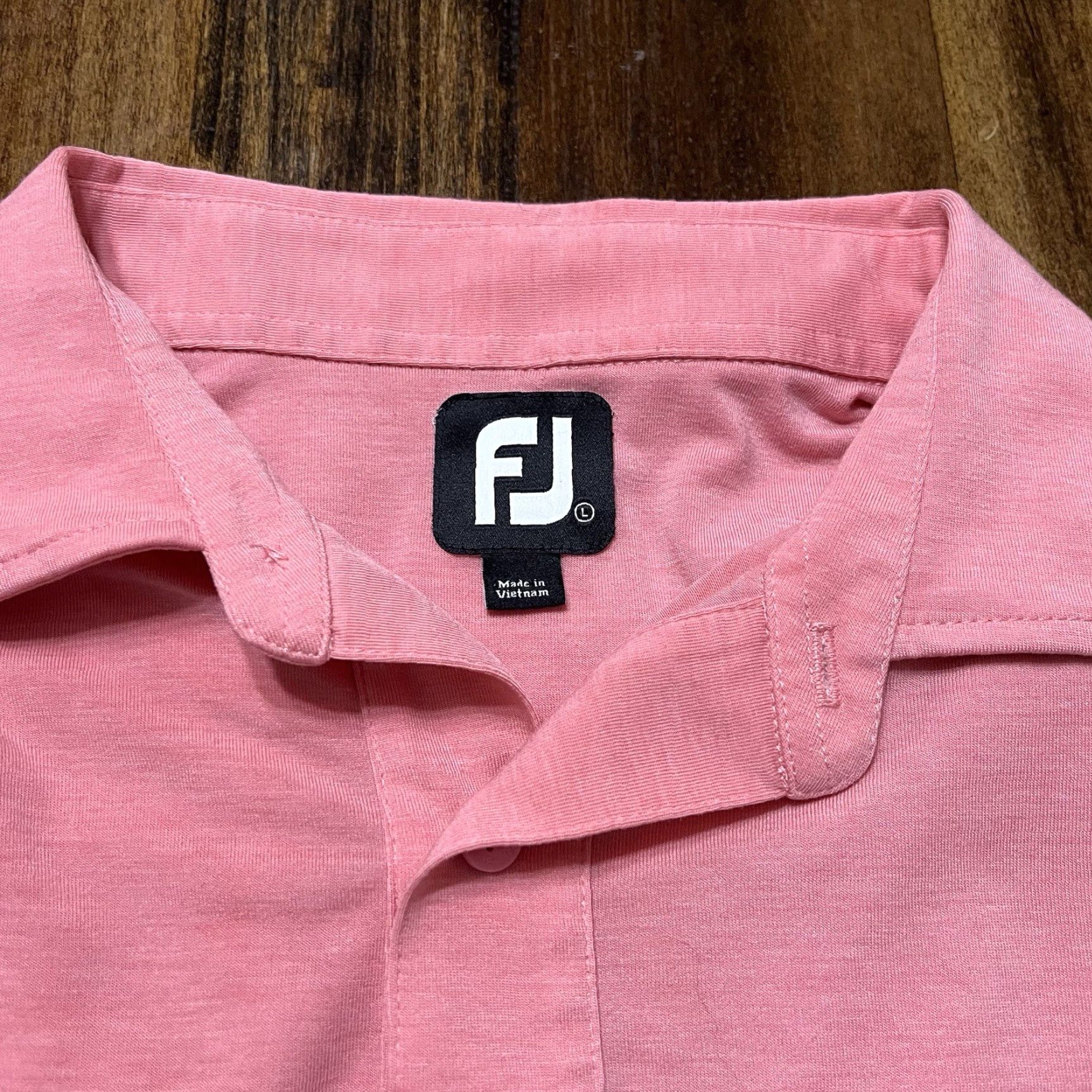 Footjoy Footjoy Polo Shirt Mens Large Pink Salmon Pocket Performance Stretch Short Sleeve Collared Golf Breathable All Seasons Logo Size US L / EU 52-54 / 3 - 3 Thumbnail
