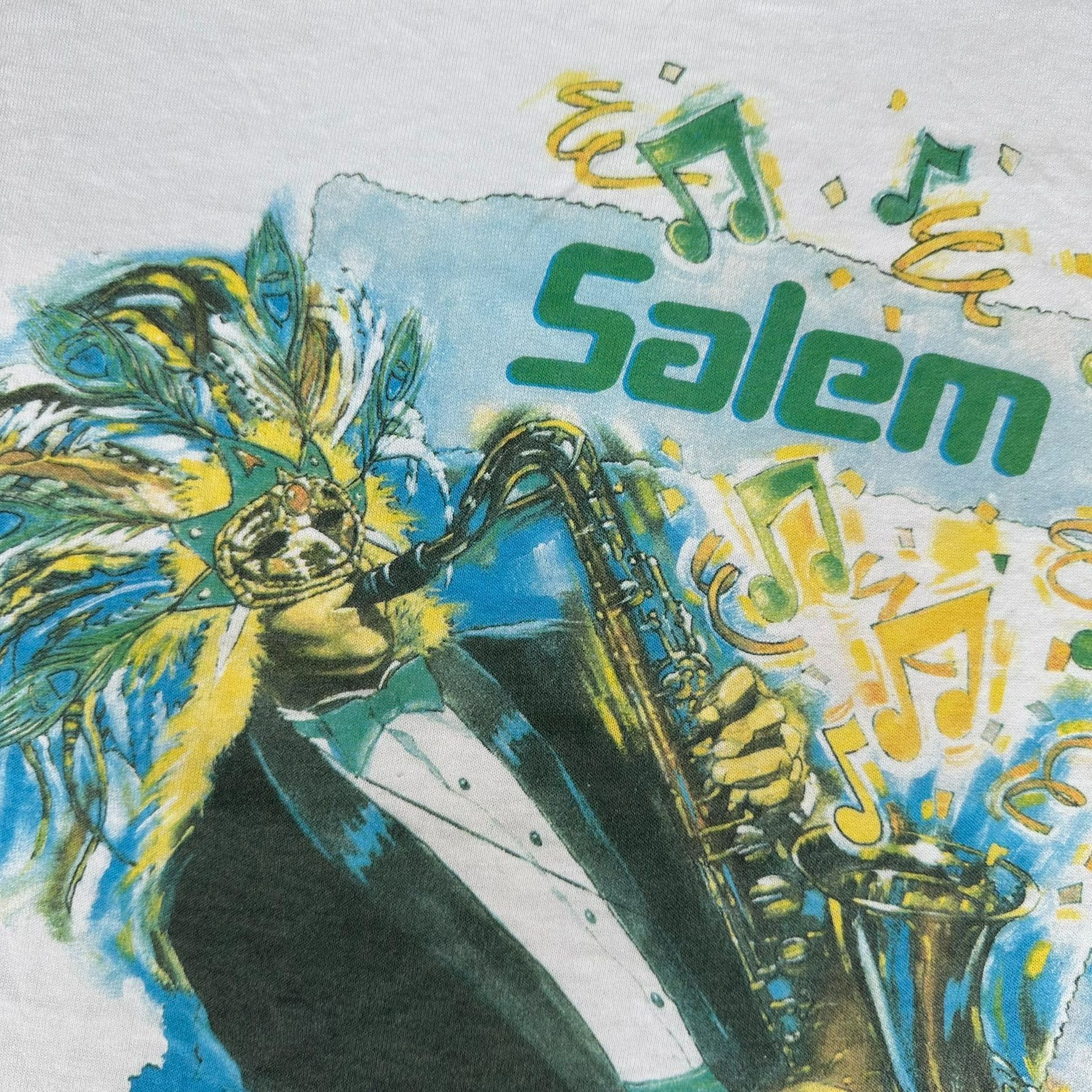 Vintage Vintage 90s Salem Cigarettes Mardi Gras 1992 T-Shirt White X Size US XL / EU 56 / 4 - 3 Thumbnail