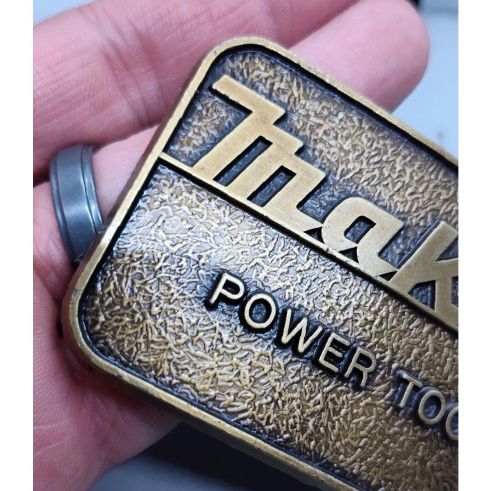 Vintage VINTAGE Makita Brass Belt Buckle Tools Gold 3" Adult Unisex Made in USA VGUC Size ONE SIZE - 7 Thumbnail
