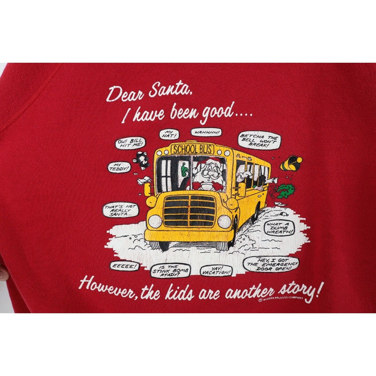 Vintage Vintage 90s Streetwear Faded Christmas School Bus Sweatshirt Size XXL / US 16-18 / IT 52-54 - 4 Thumbnail