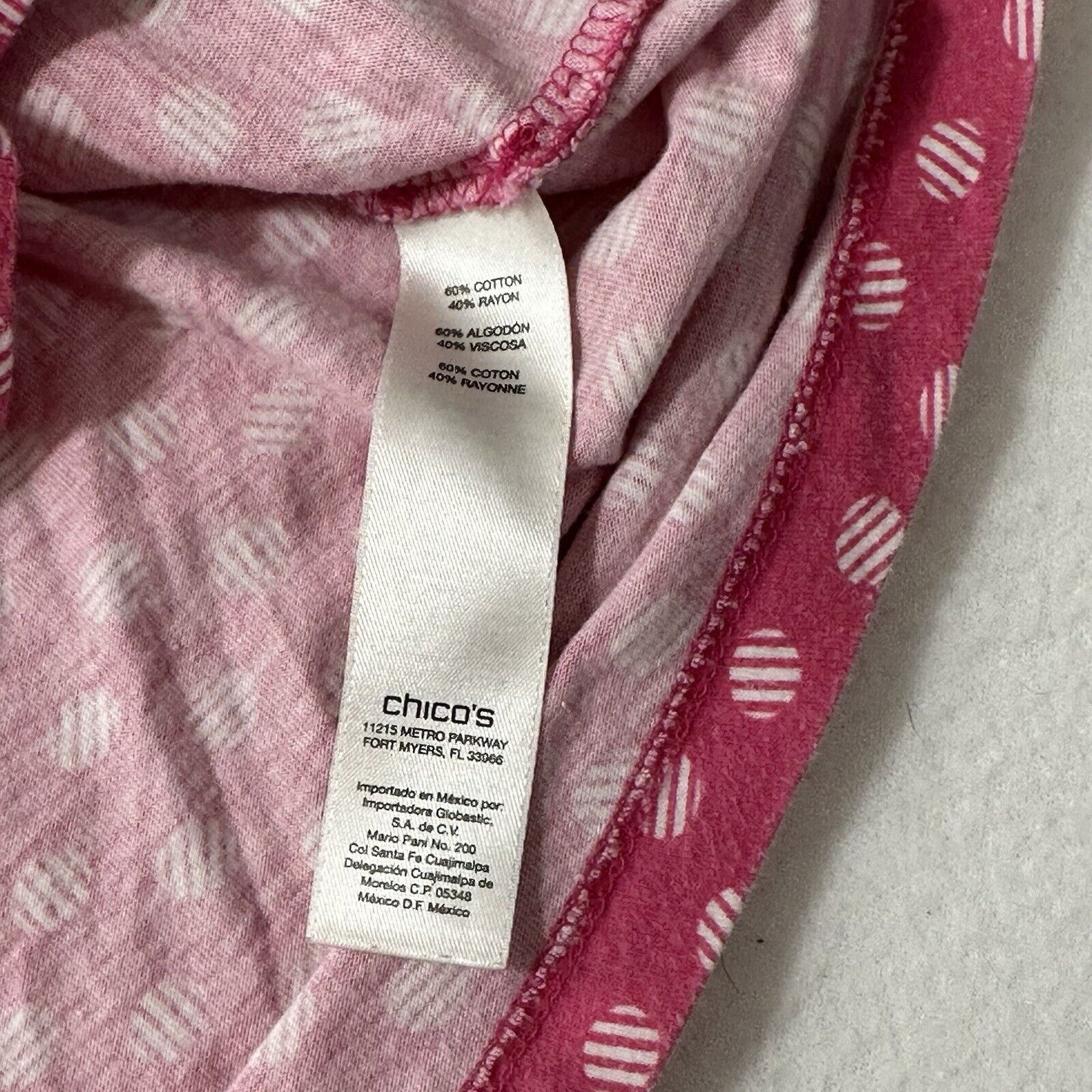 Chicos Chico's XL Pink Polka Dot Lightweight Pullover T Shirt Size XL / US 12-14 / IT 48-50 - 10 Thumbnail