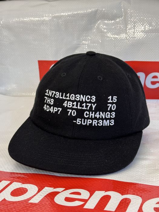 Supreme Supreme Intelligence 6 Panel Black HAT CAP Grailed