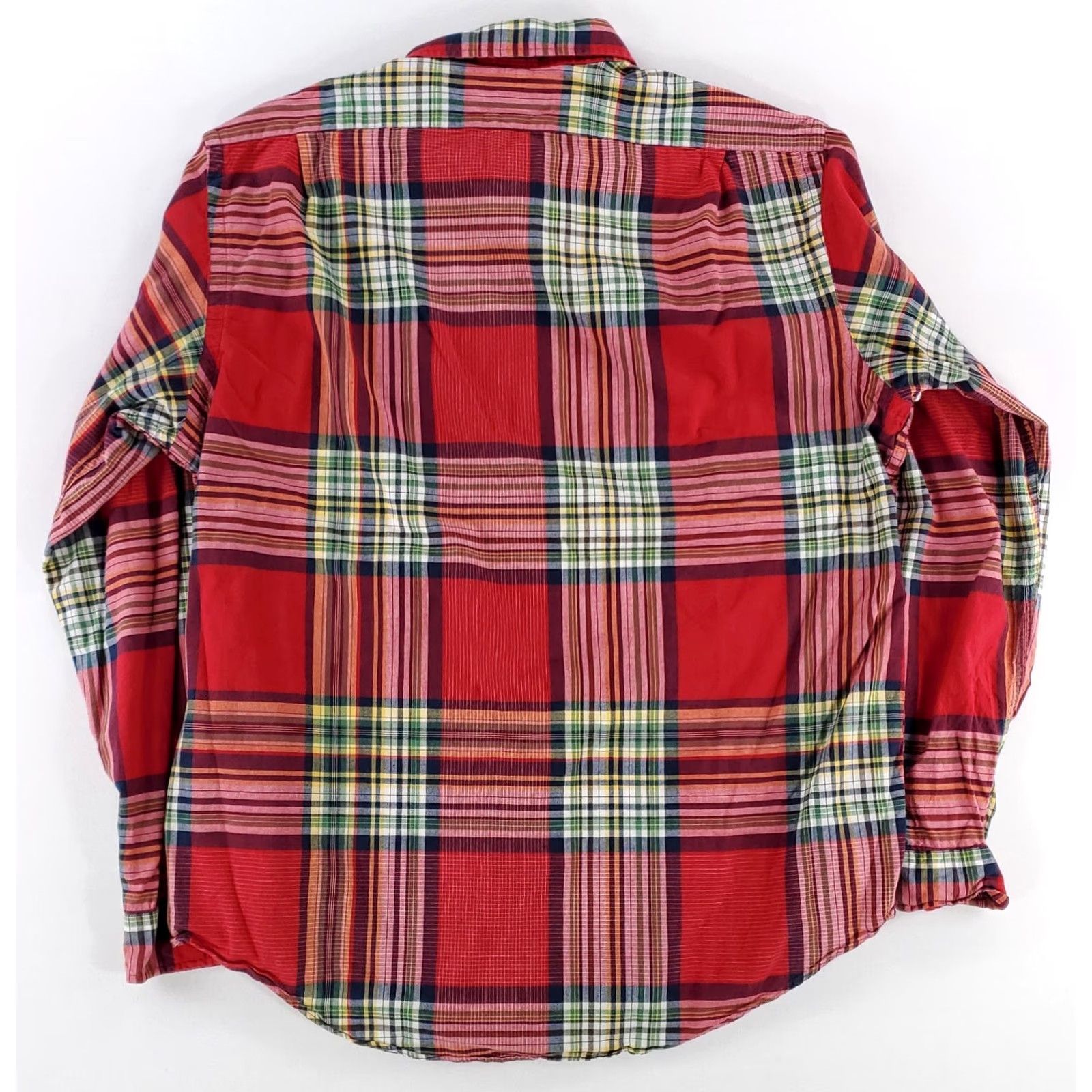 Polo Ralph Lauren Polo Ralph Lauren Shirt Button-Up Plaid Epaulettes Red Long Sleeve Mens XL Size US XL / EU 56 / 4 - 3 Thumbnail