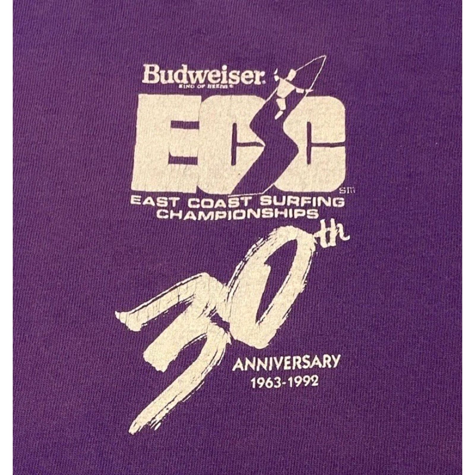 Budweiser VINTAGE Budweiser East Coast Surf Championship Faded Shirt XL Purple USA 90s Surfing Theme Skater Beach Grunge Rock Nintendo? No. Size US XL / EU 56 / 4 - 4 Thumbnail