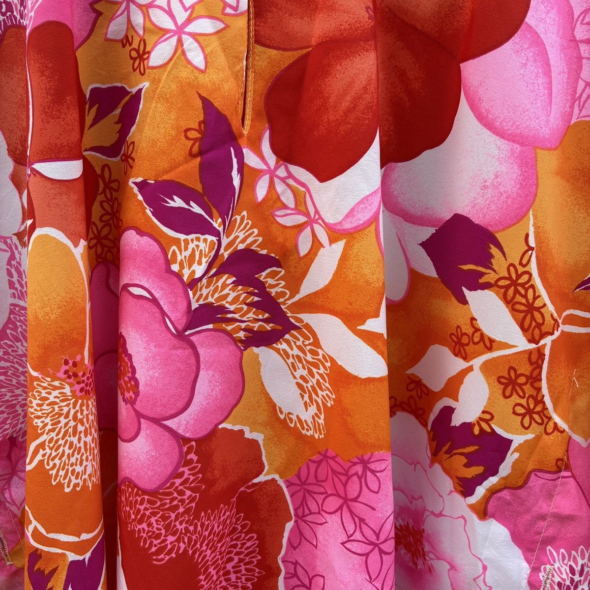 Other Vintage Kai Nani Hawaii Floral Kimono Blouse Tropical Cape Size ONE SIZE - 5 Thumbnail