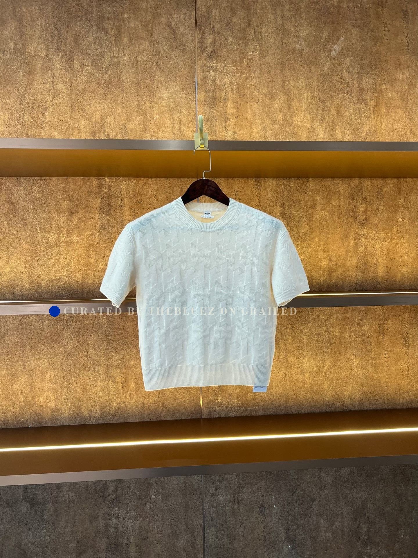 Hermes Hermes All-Over Embossed Wool Short-Sleeve Size XXS / US 00 / IT 34 - 1 Thumbnail