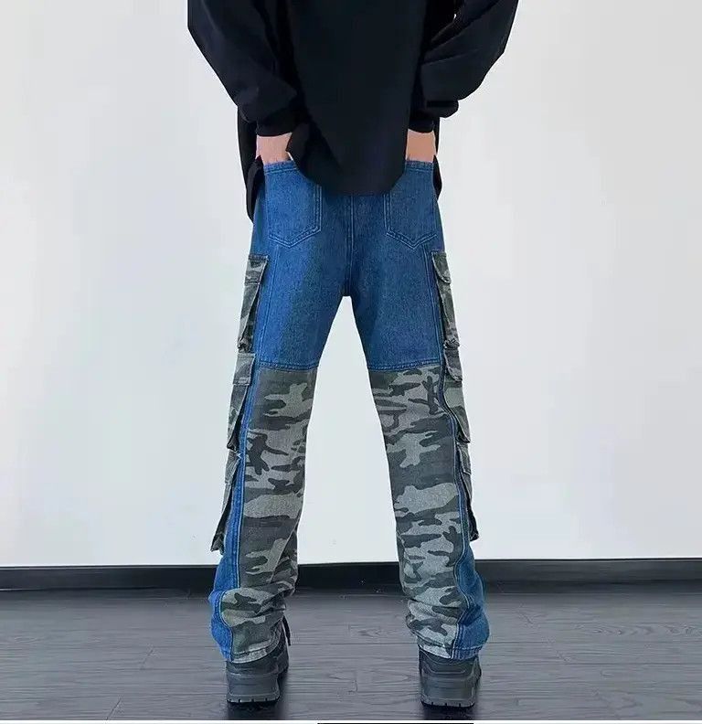 Japanese Brand camouflage Patchwork baggy cargo jeans Size US 32 / EU 48 - 3 Thumbnail