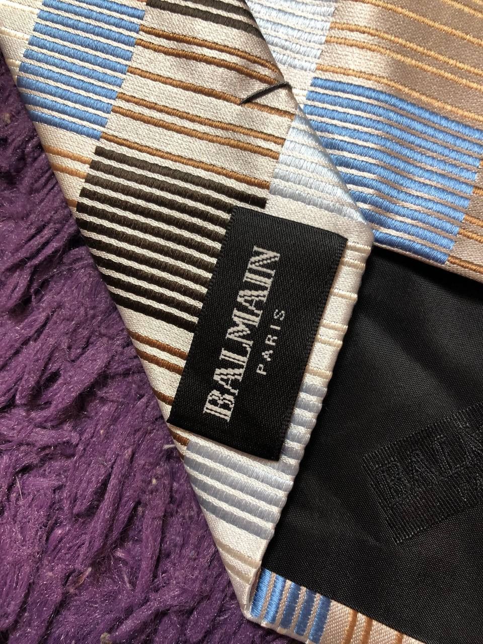 Balmain Balmain Homme Striped 100% Silk Men's Tie Size ONE SIZE - 2 Thumbnail