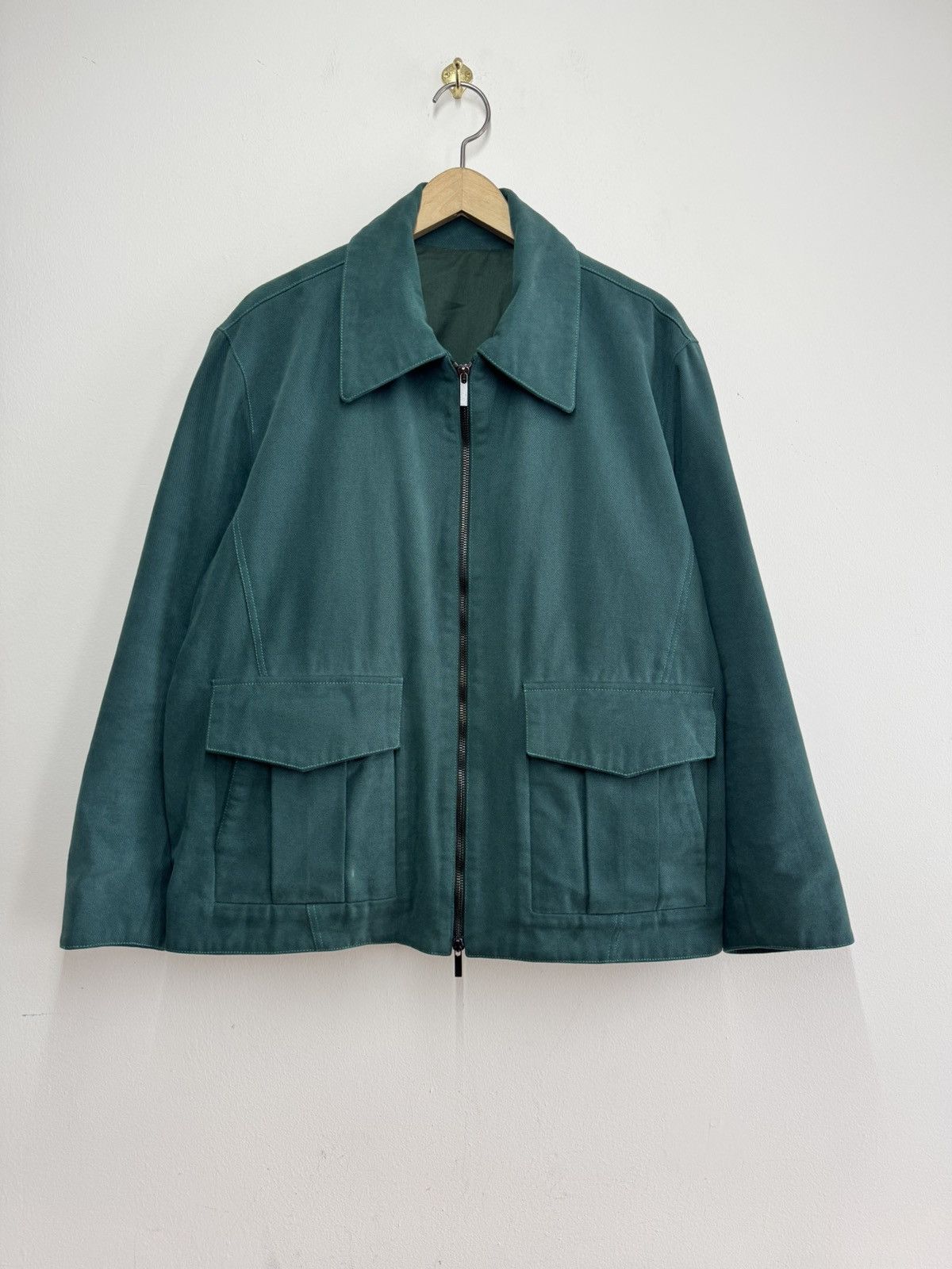 Stoffa Stoffa Cotton Canvas Flight Jacket Green Size L Italy Size US L / EU 52-54 / 3 - 1 Thumbnail