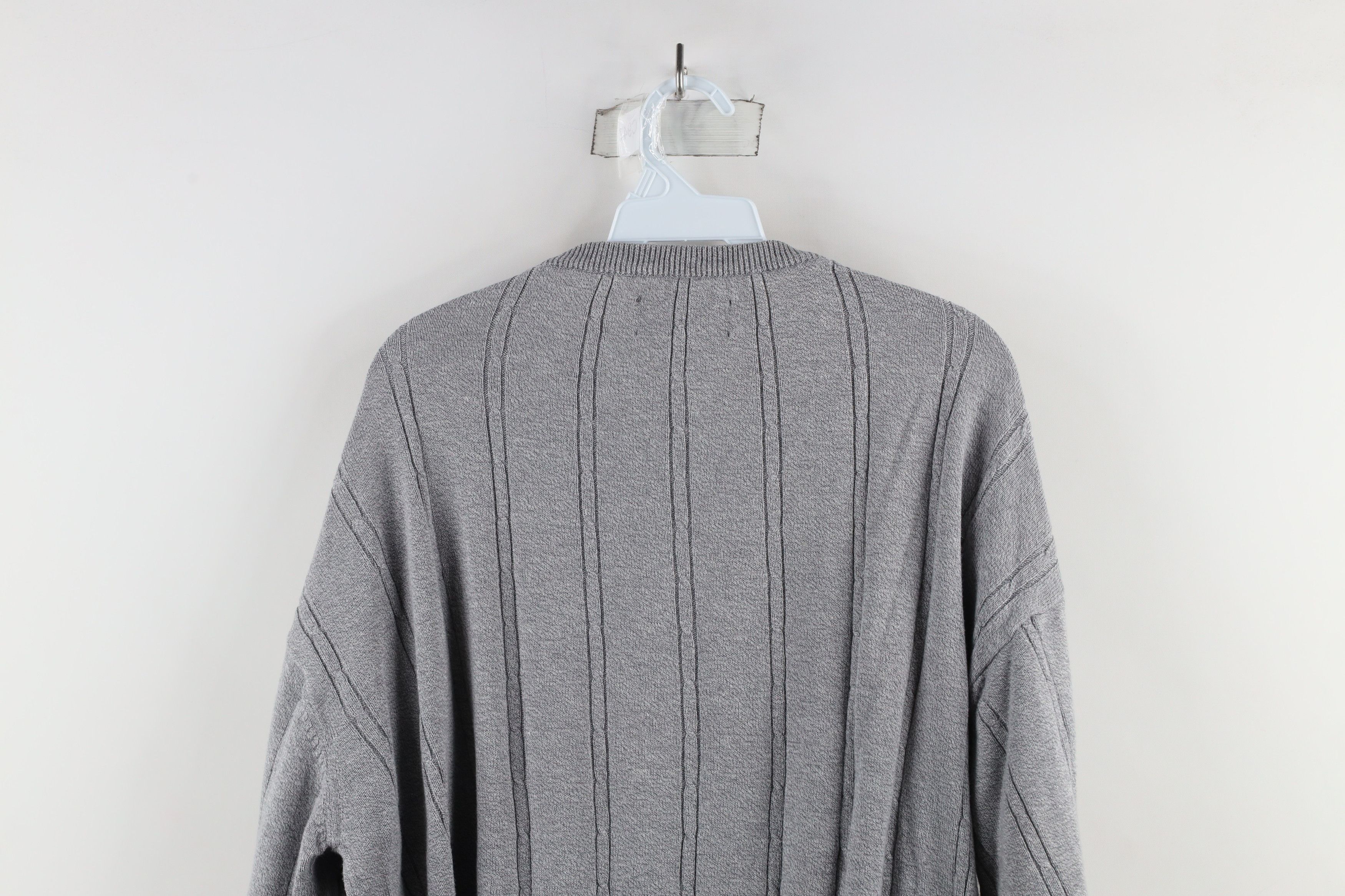 Vintage Vintage 90s Streetwear Cable Knit Crewneck Sweater Gray Size US L / EU 52-54 / 3 - 7 Thumbnail