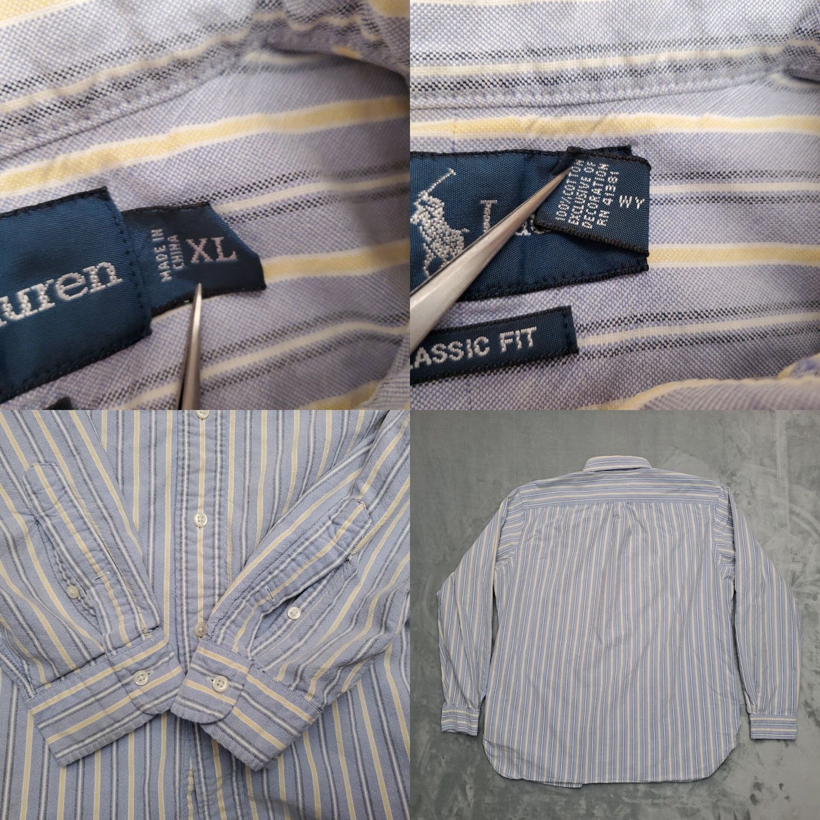 Ralph Lauren VINTAGE Ralph Lauren Shirt Mens XL Blue Yellow Striped Classic Fit Button-Up Size US XL / EU 56 / 4 - 8 Thumbnail