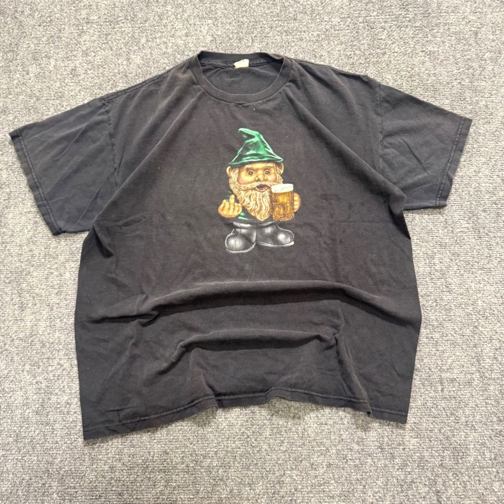Delta VTG Delta Gnome T-Shirt Mens Medium Black Cotton Meme Distressed Stained Pro Weight Size US M / EU 48-50 / 2 - 2 Thumbnail