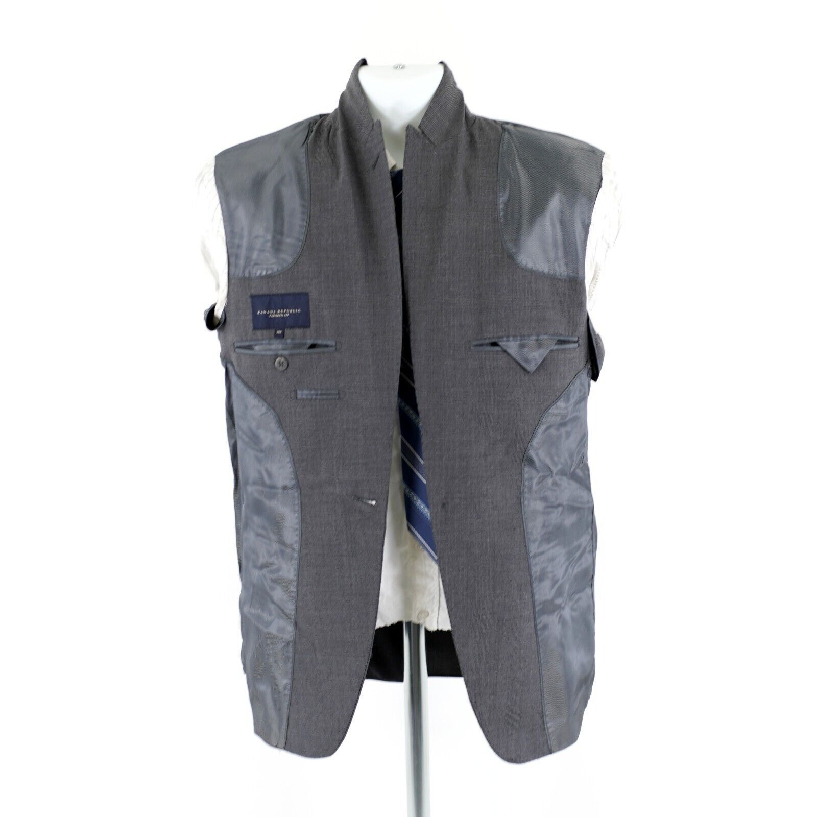 Banana Republic Banana Republic Tailored Fit Wool Gray Glen Plaid W/ Blue 1 Size 36R - 9 Thumbnail