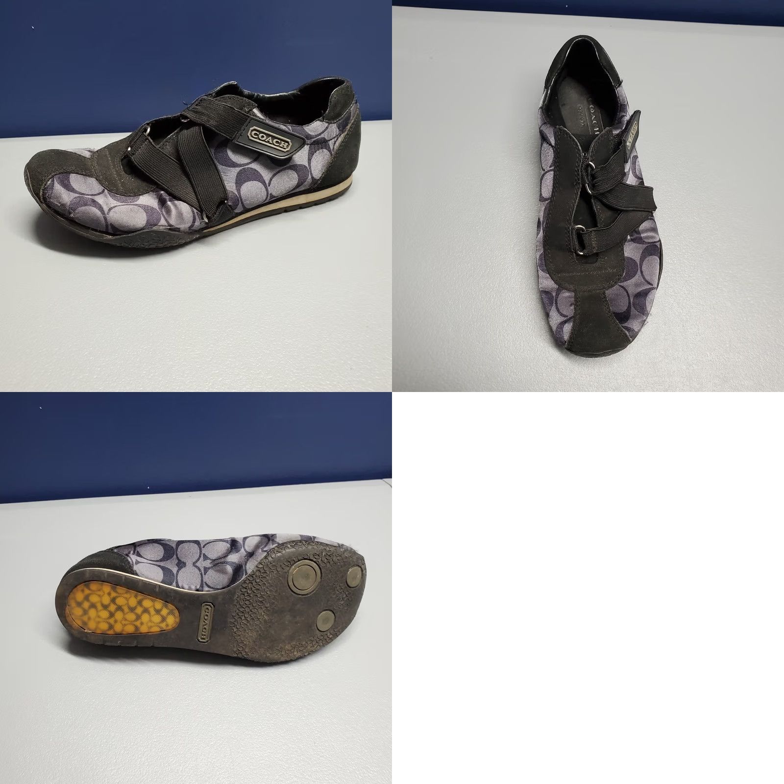 Coach Coach Kyrie Sneakers Womens Size 6.5 Blue & Black Signature Print Slip On A1195 (Pre-owned) Size US 7 / IT 37 - 9 Thumbnail