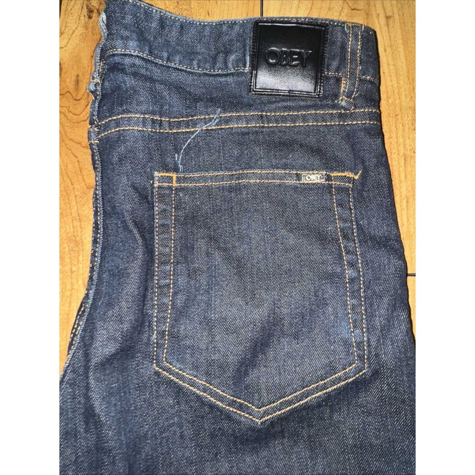 Obey Obey Tight Stretch Straight Leg Jeans Dark Wash 30x33 Size US 30 / EU 46 - 5 Thumbnail