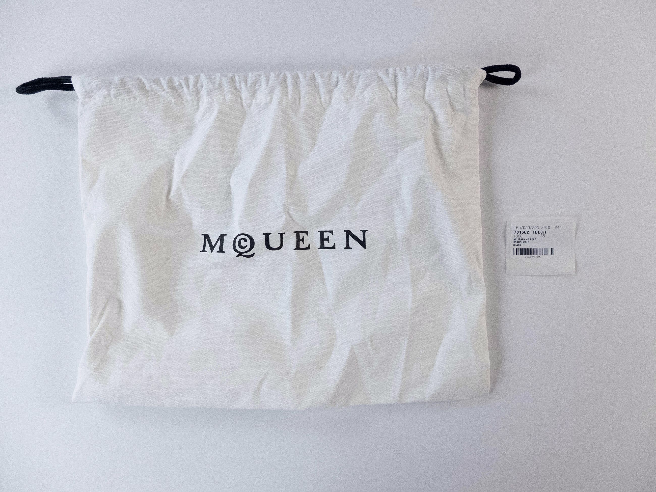 Alexander McQueen ALEXANDER MCQUEEN black leather military belt Size 85 q Size 32 - 6 Thumbnail