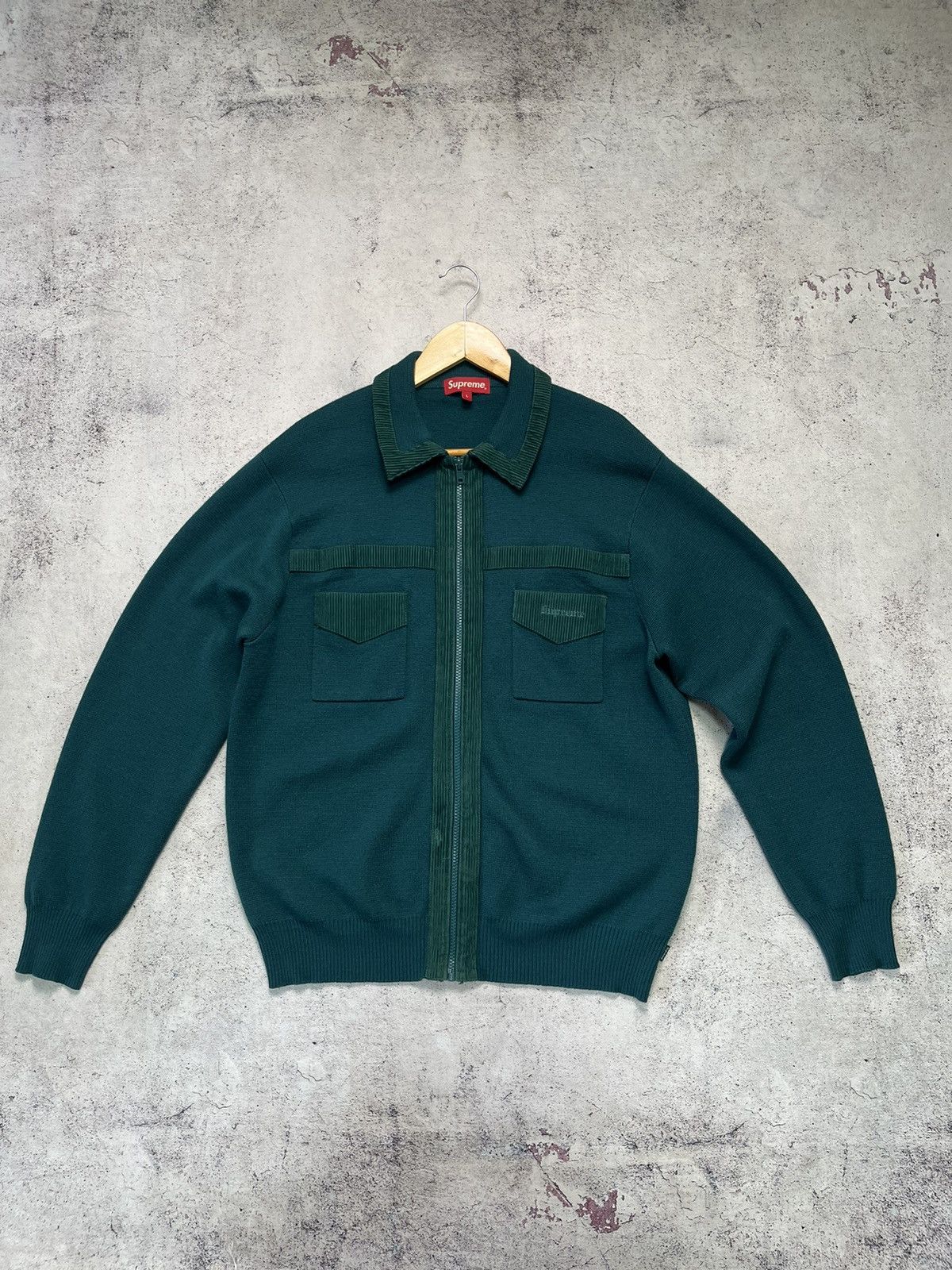 Supreme Supreme Corduroy Detailed Zip Sweater Cheetah Large | Grailed