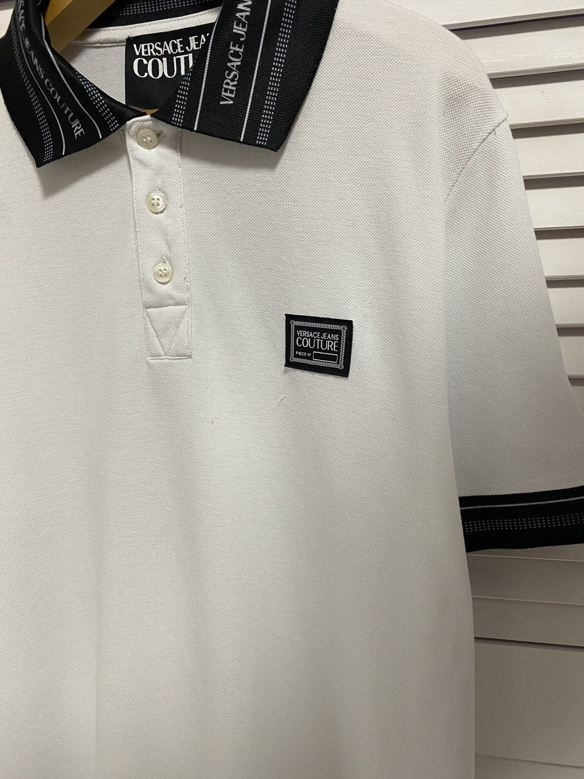 Versace 🤍 Vintage Polo Versace Jeans Couture Monogram Neck Size US M / EU 48-50 / 2 - 3 Thumbnail