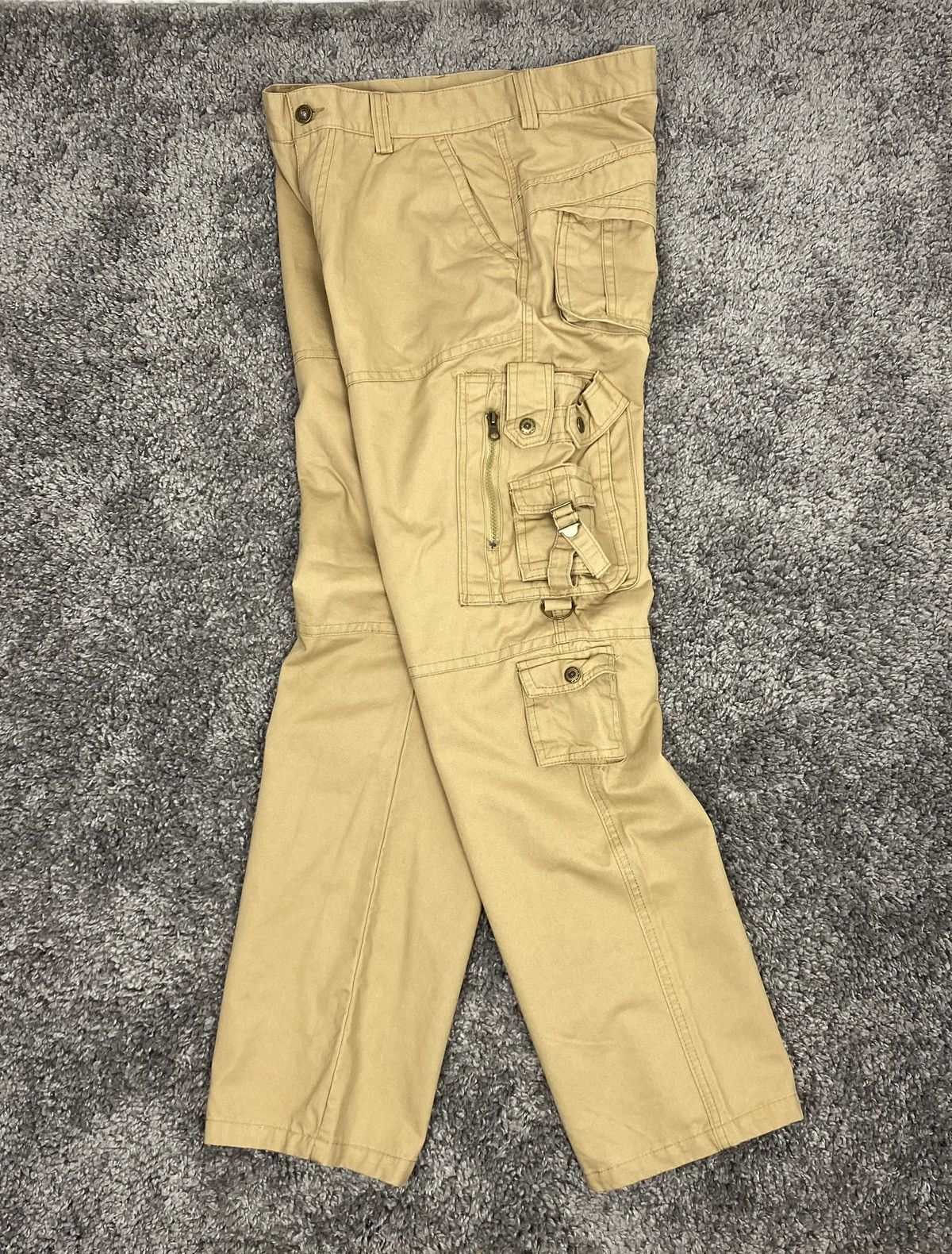 Vintage 90S Military Multipocket Cargo Cream Y2K Pants