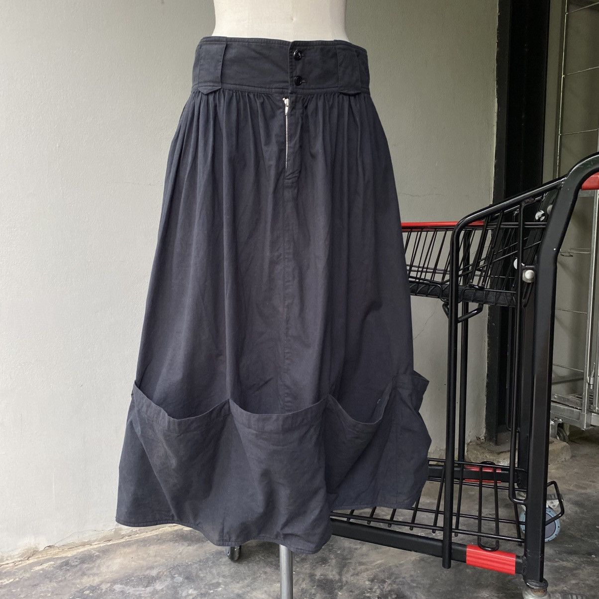 Issey Miyake Issey Miyake Black Skirt with Gathered Pocket Hem Detail Size 33" - 13 Thumbnail