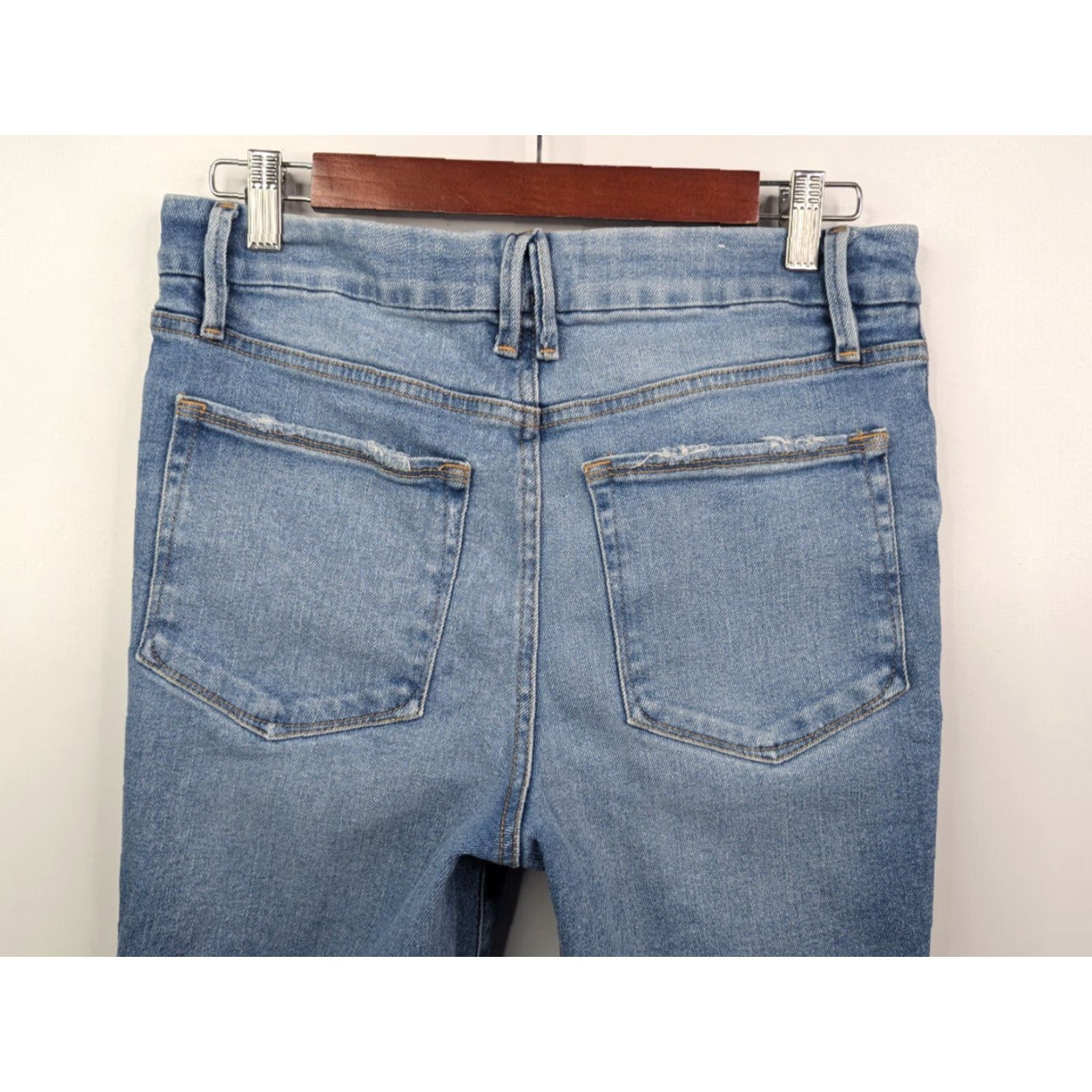 Good American Good American Jeans Slim Straight 5-Pocket Denim GCKSL67T Size 29 Blue Women Size 29" - 6 Thumbnail