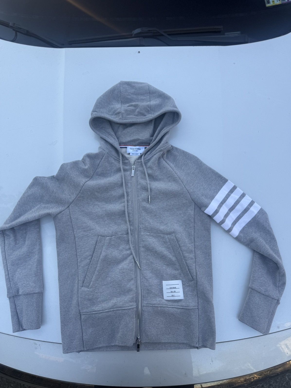 Thom Browne Thom Browne Classic Loopback 4-Bar Zip Hoodie Size US M / EU 48-50 / 2 - 6 Thumbnail