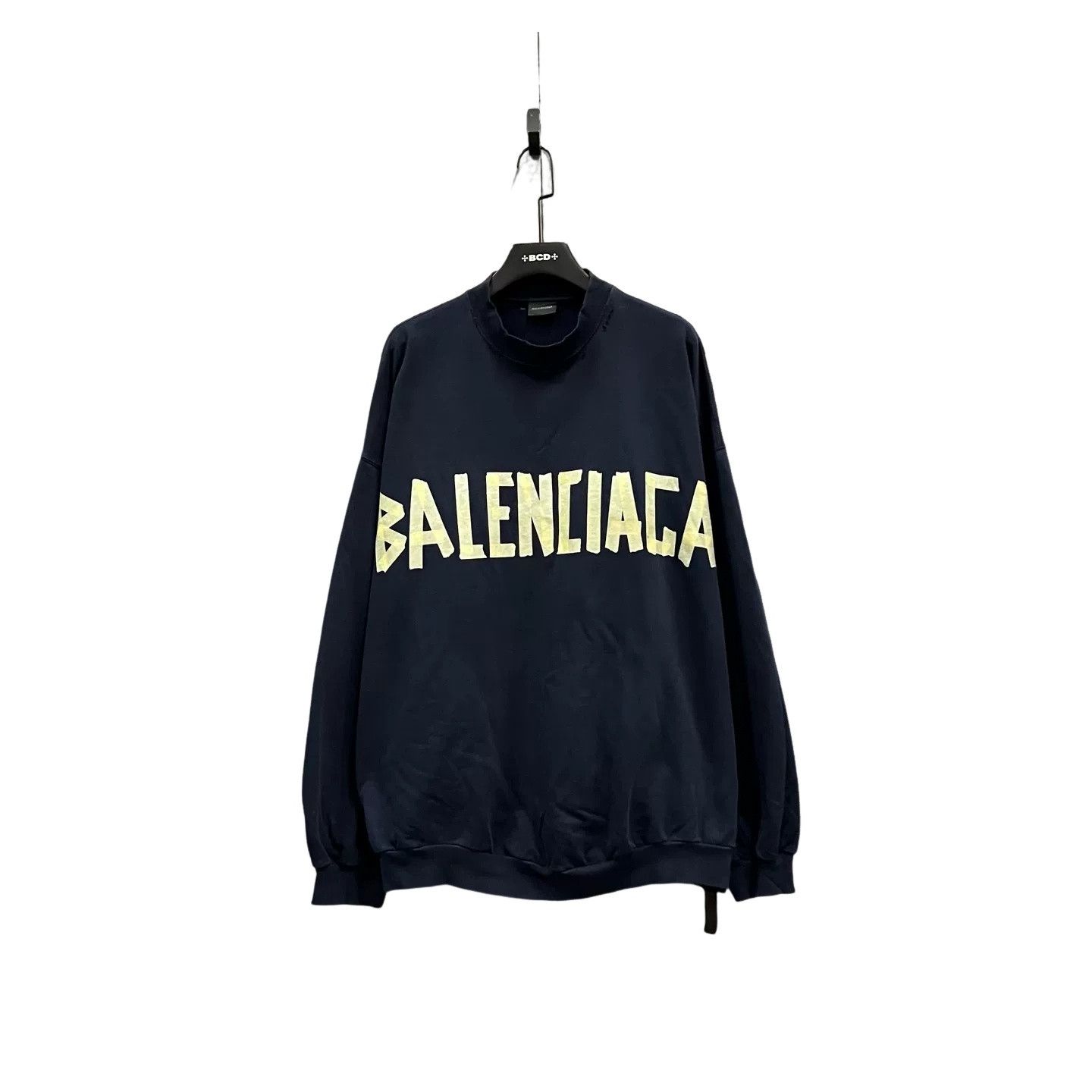 Balenciaga Balenciaga Tape Logo Distressed Sweatshirt Size 3 Size US L / EU 52-54 / 3 - 1 Thumbnail