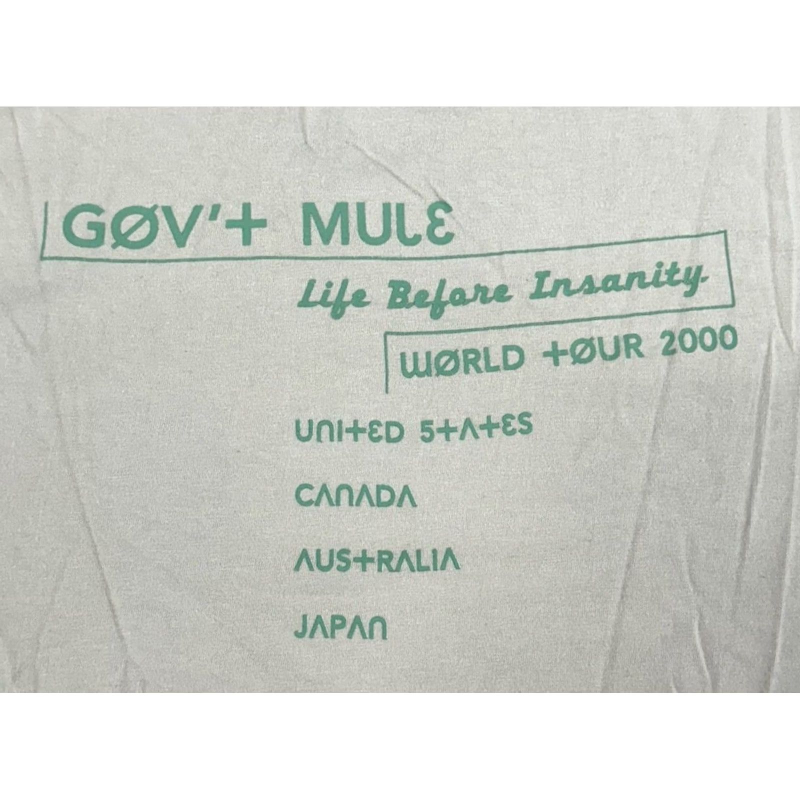 Hanes VINTAGE Hanes Gov’t Mule Life Before Insanity 2000 Tour T Shirt Unisex Adults M Beige Short Sleeve Crew Neck Graphic Print RARE Size US M / EU 48-50 / 2 - 7 Thumbnail