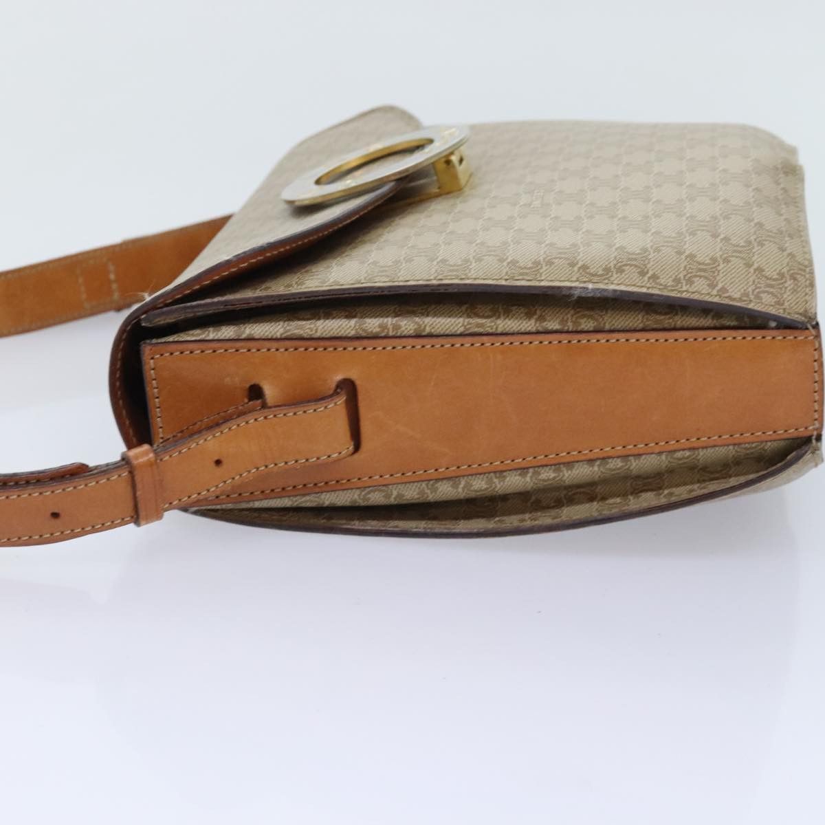 Celine CELINE Macadam Canvas Shoulder Bag Beige Gold Size ONE SIZE - 4 Thumbnail