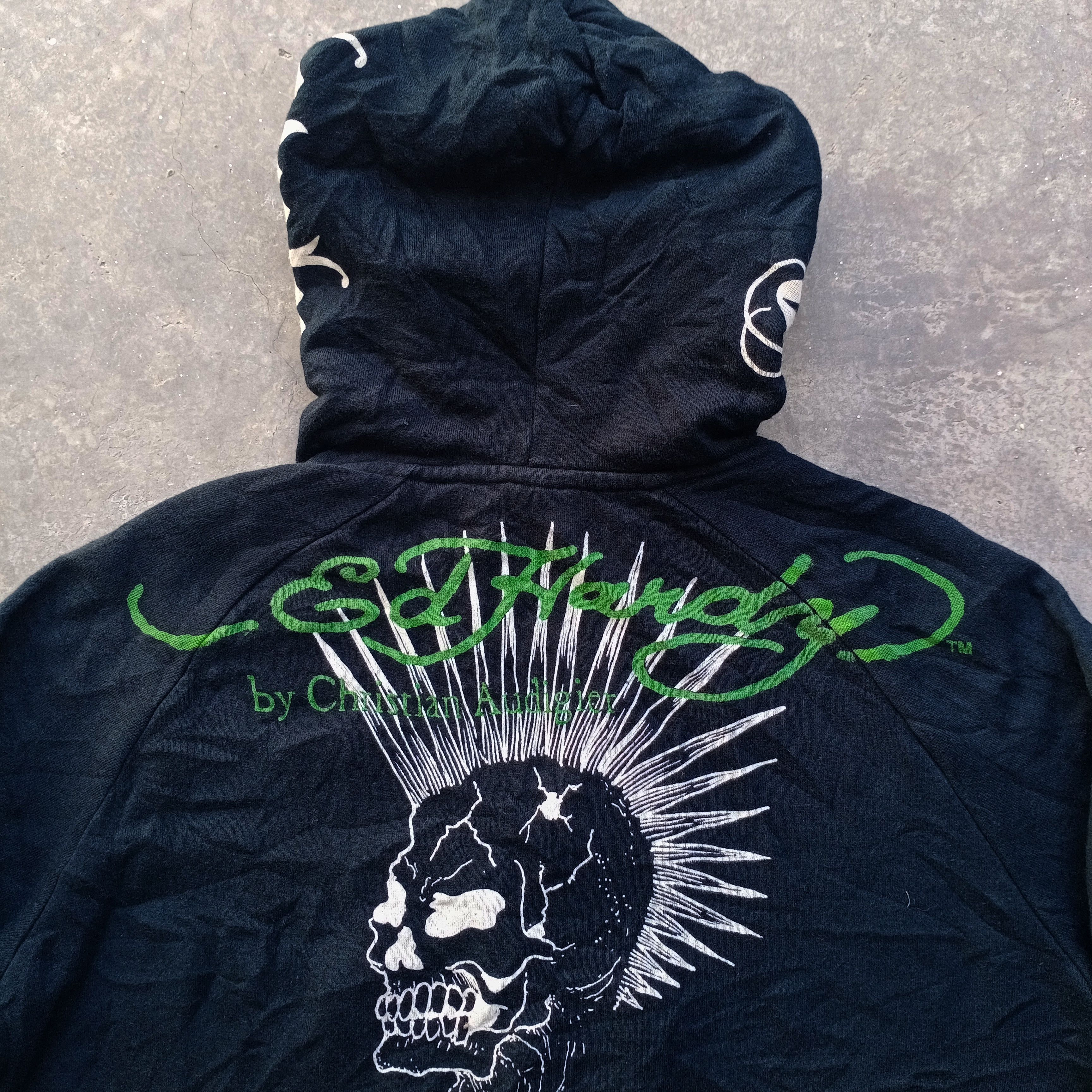 Christian Audigier Rare Vintage Ed Hardy Punks Not Dead Destroy Hoodie Size US S / EU 44-46 / 1 - 9 Thumbnail