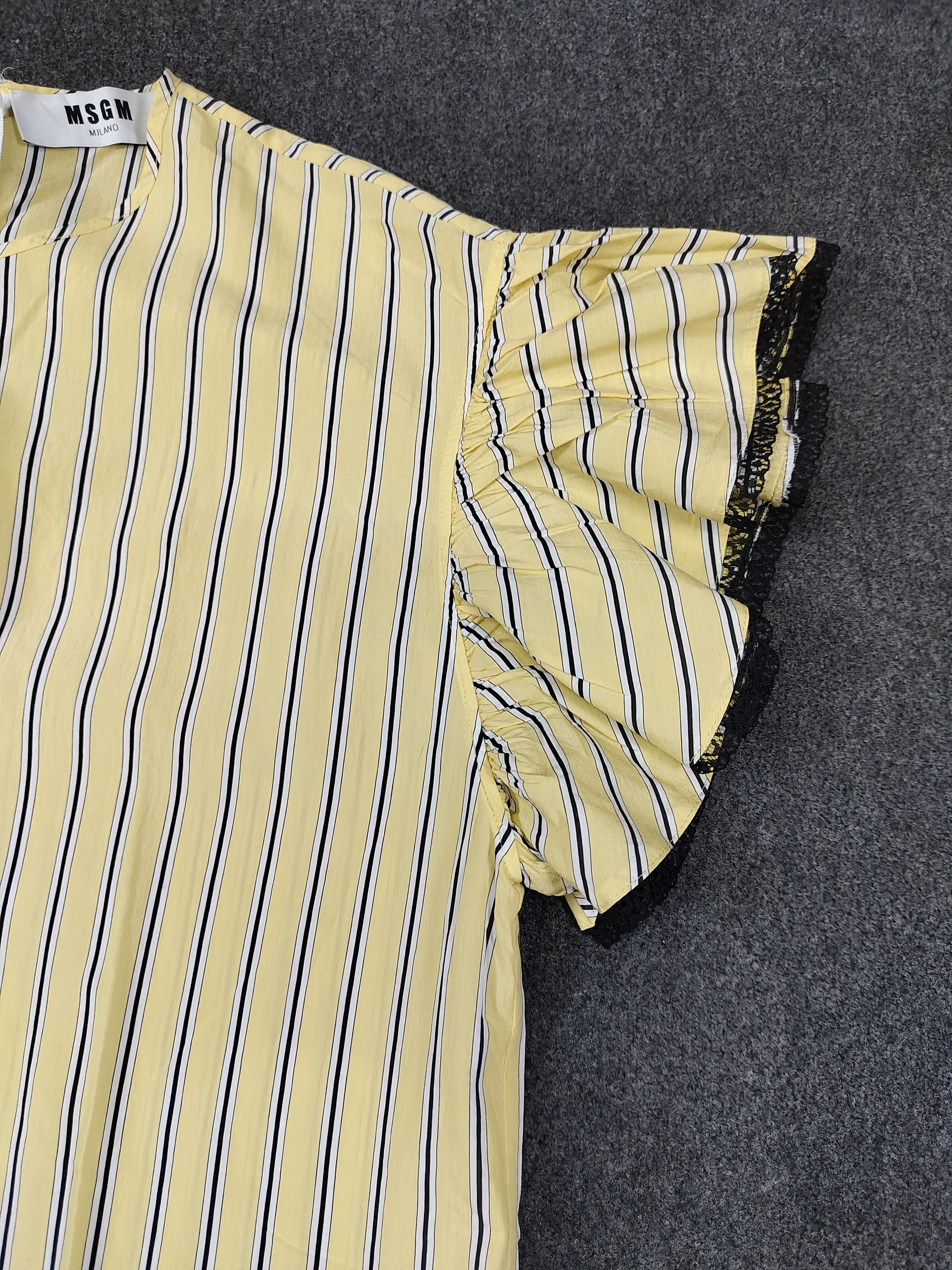 MSGM FW18 MSGM- Runway Asymmetric Layered Ruffle Striped Dress Size M / US 6-8 / IT 42-44 - 6 Thumbnail