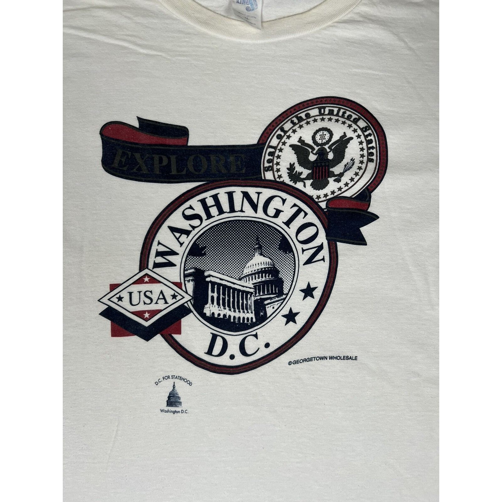 Vintage Vintage Washington DC White House T-Shirt Size XL Single Sti Size US XL / EU 56 / 4 - 2 Thumbnail