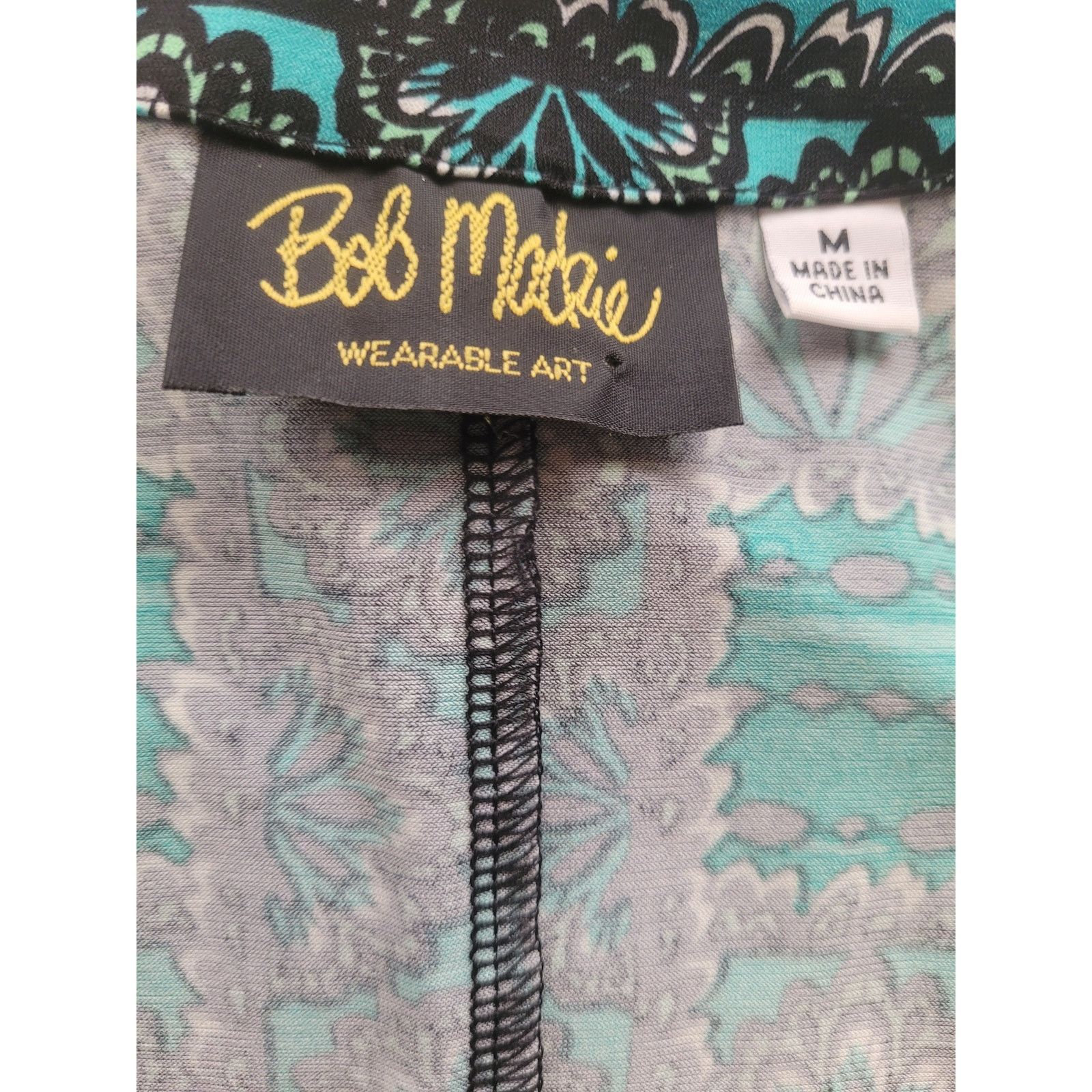 Bob Mackie Bob Mackie Blouse Green/Black Sparkle Loose Fit New Sz M Size M / US 6-8 / IT 42-44 - 7 Thumbnail