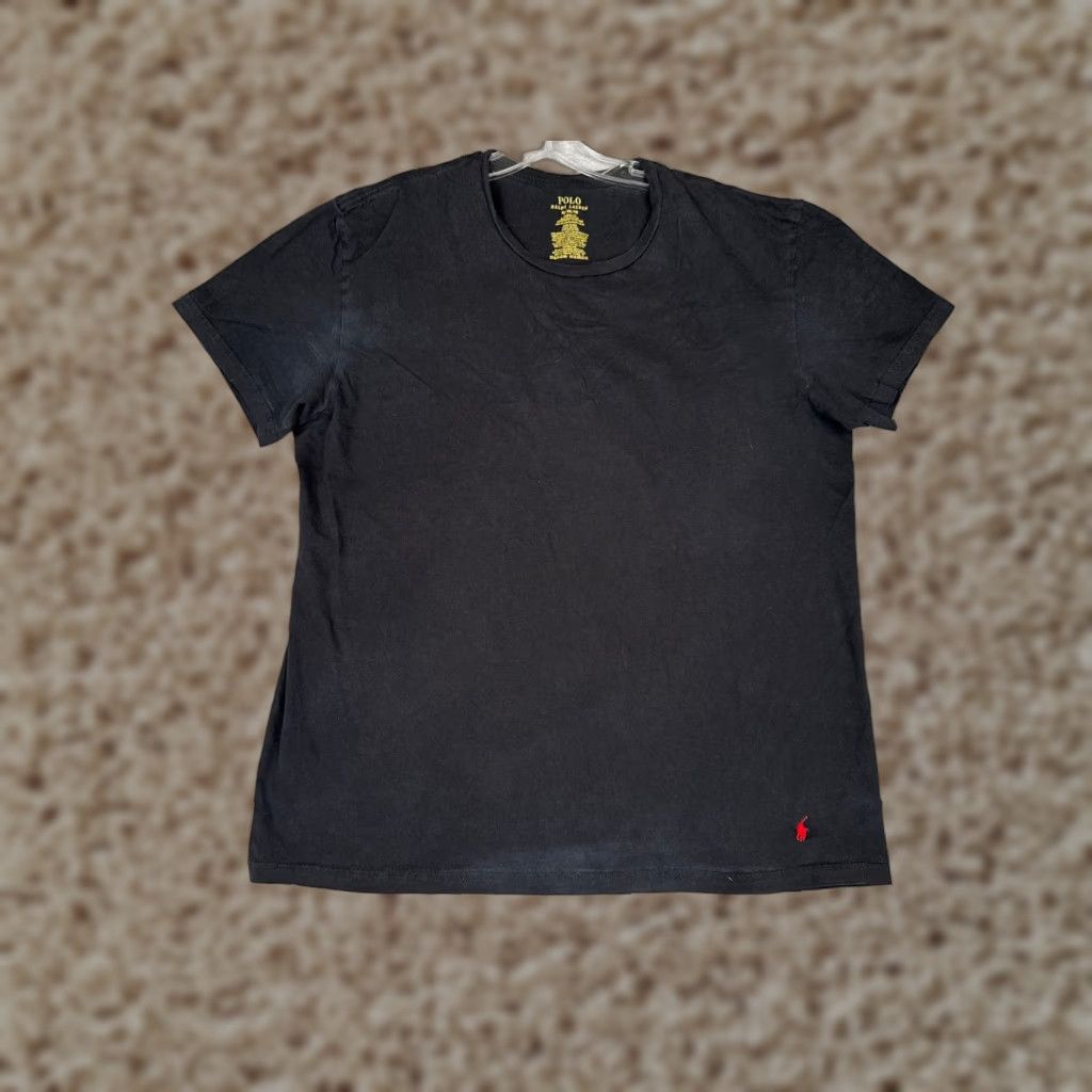 Ralph Lauren VINTAGE Ralph Lauren Shirt Adult XL Black Cotton Crew Classic Fit Logo Embroidered Mens T-Shirt Size US XL / EU 56 / 4 - 1 Thumbnail