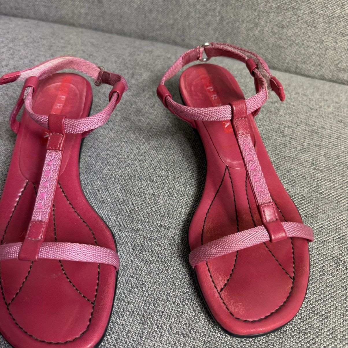 Prada 00s Prada Sport T Bar Strap Kitten Heels in Pink 36 Size US 6.5 / IT 36.5 - 8 Thumbnail