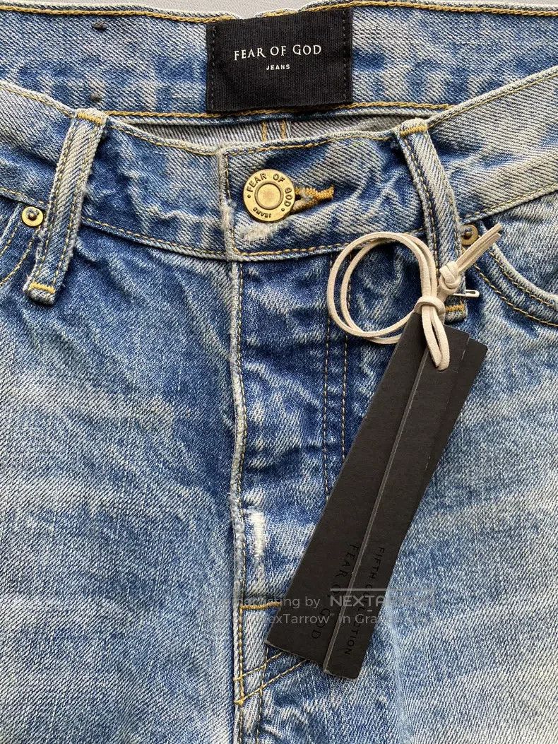 Fear of God Fear of God Blue ink-splashed short-leg zip jeans Size US 30 / EU 46 - 7 Thumbnail