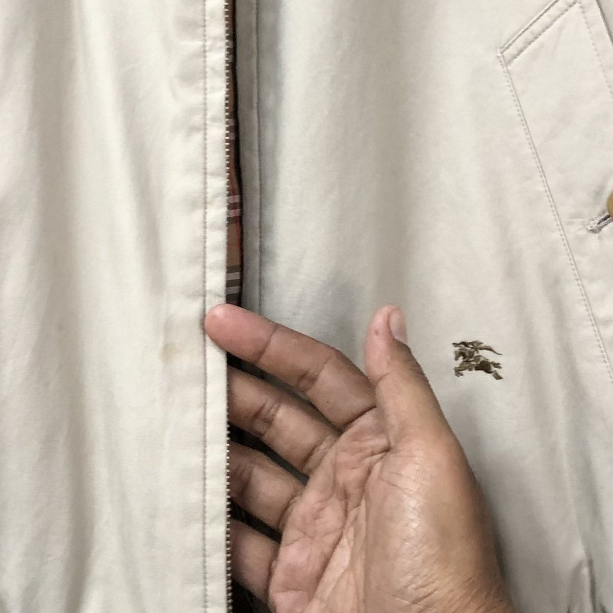 Burberry VTG Burberrys Embroidery Logo Lined Novacheck Bomber Jacket Size US M / EU 48-50 / 2 - 16 Thumbnail