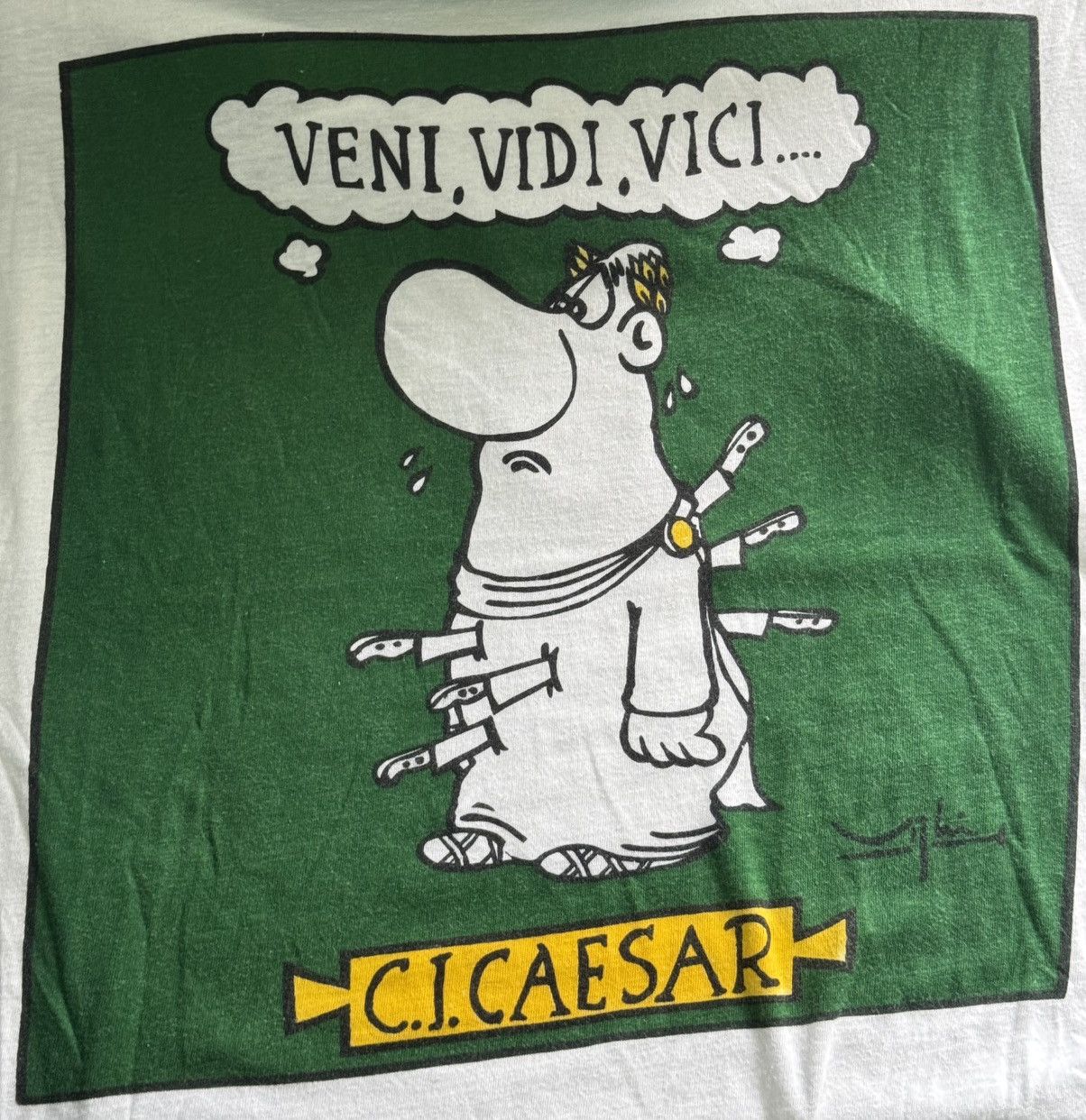 Vintage VTG VENI VIDI VICI JULIUS CAESAR PARODY TEE Size US L / EU 52-54 / 3 - 7 Thumbnail
