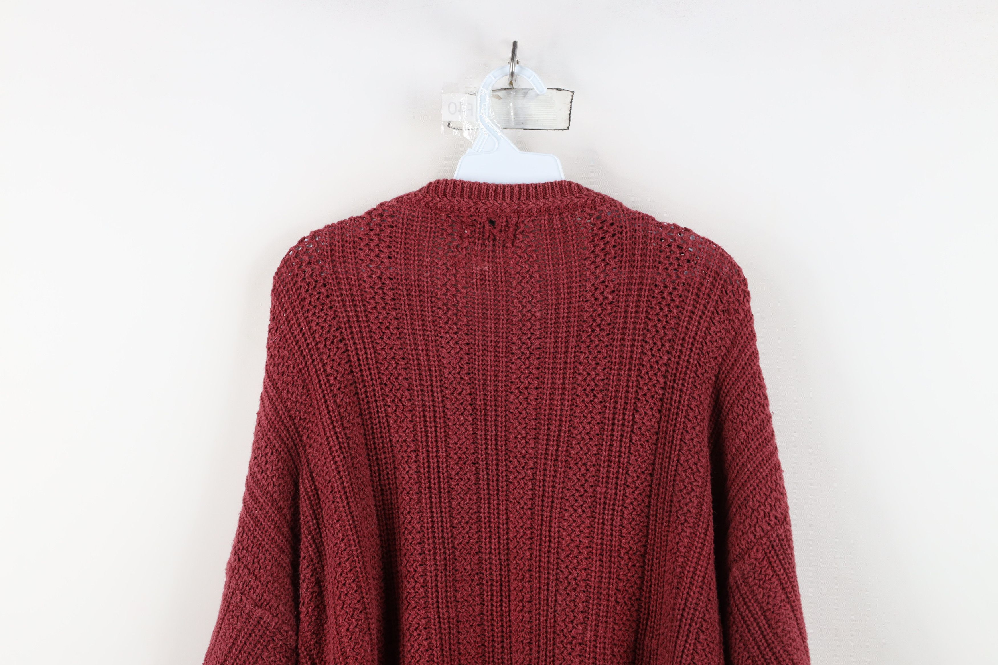 Vintage Vintage 90s Streetwear Blank Chunky Ribbed Knit Sweater Red Size US XXL / EU 58 / 5 - 11 Thumbnail