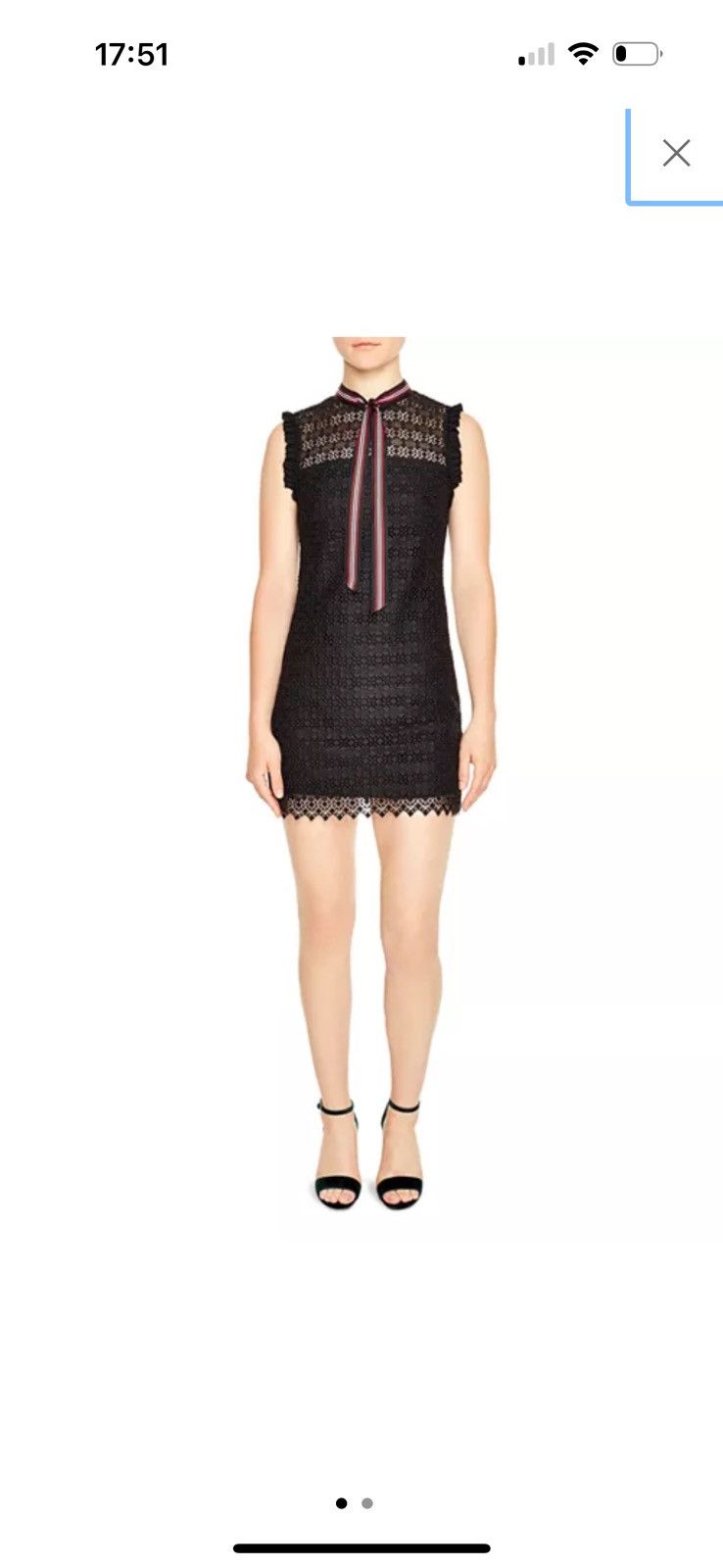 Sandro Sandro Fidèle Tie-Neck Lace Mini dress Size XS / US 0-2 / IT 36-38 - 6 Thumbnail