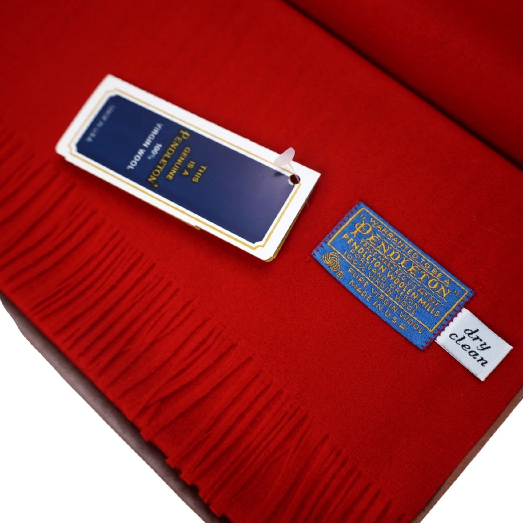 Pendleton VINTAGE Pendleton Oregon Embroidered Wool Scarf Red OS Unisex NWT Size ONE SIZE - 3 Thumbnail