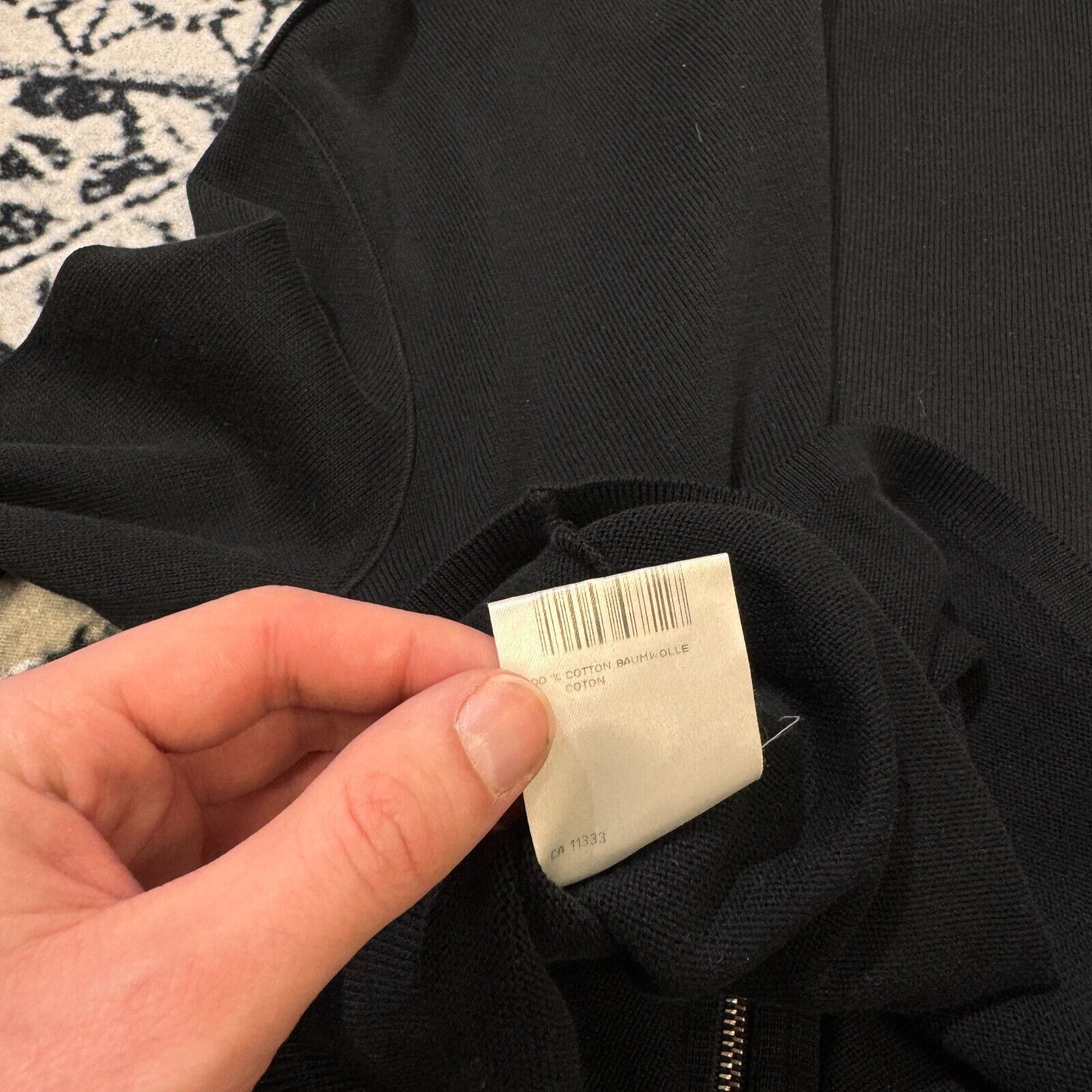 Vintage Vintage Marc Cain Black Cotton Zip Sweater Size M Y2K 90s Size US M / EU 48-50 / 2 - 19 Thumbnail