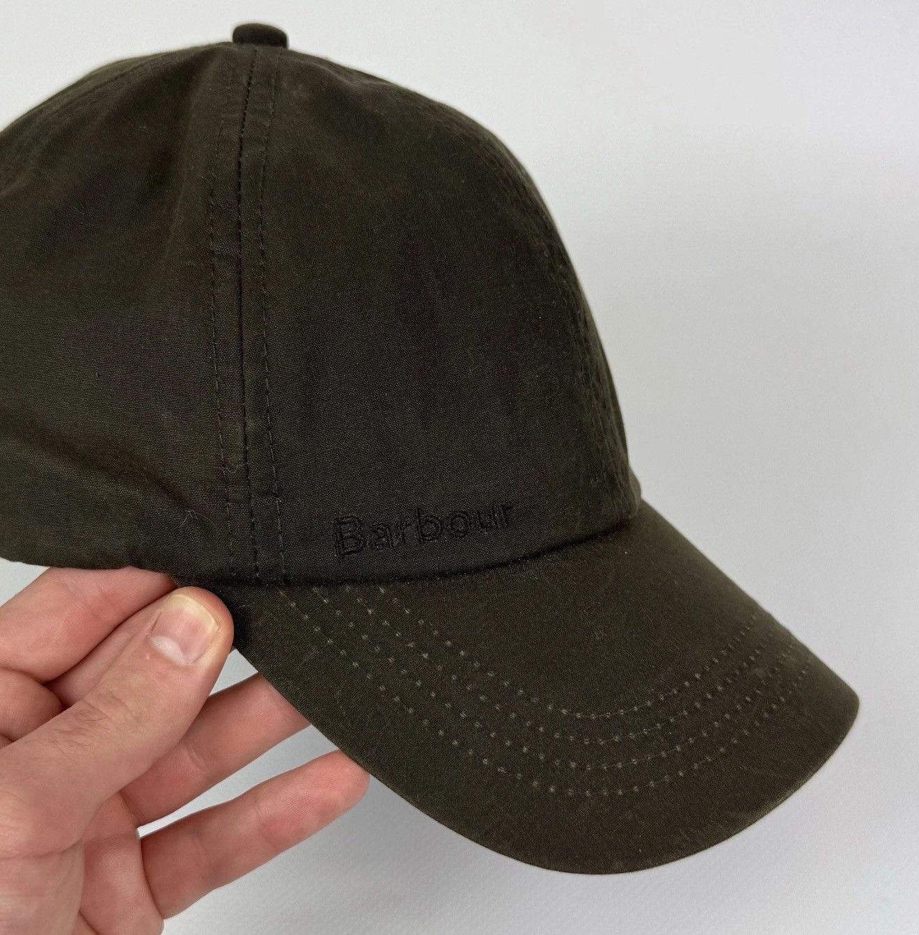 Barbour Barbour Waxed Cotton Baseball Cap Hat One Size Green Top Size ONE SIZE - 8 Thumbnail